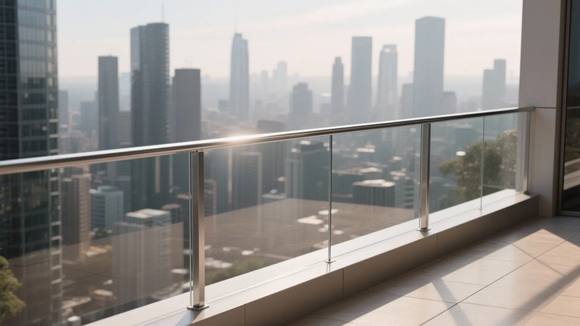 Minimalist Glass + Slim Steel Rails