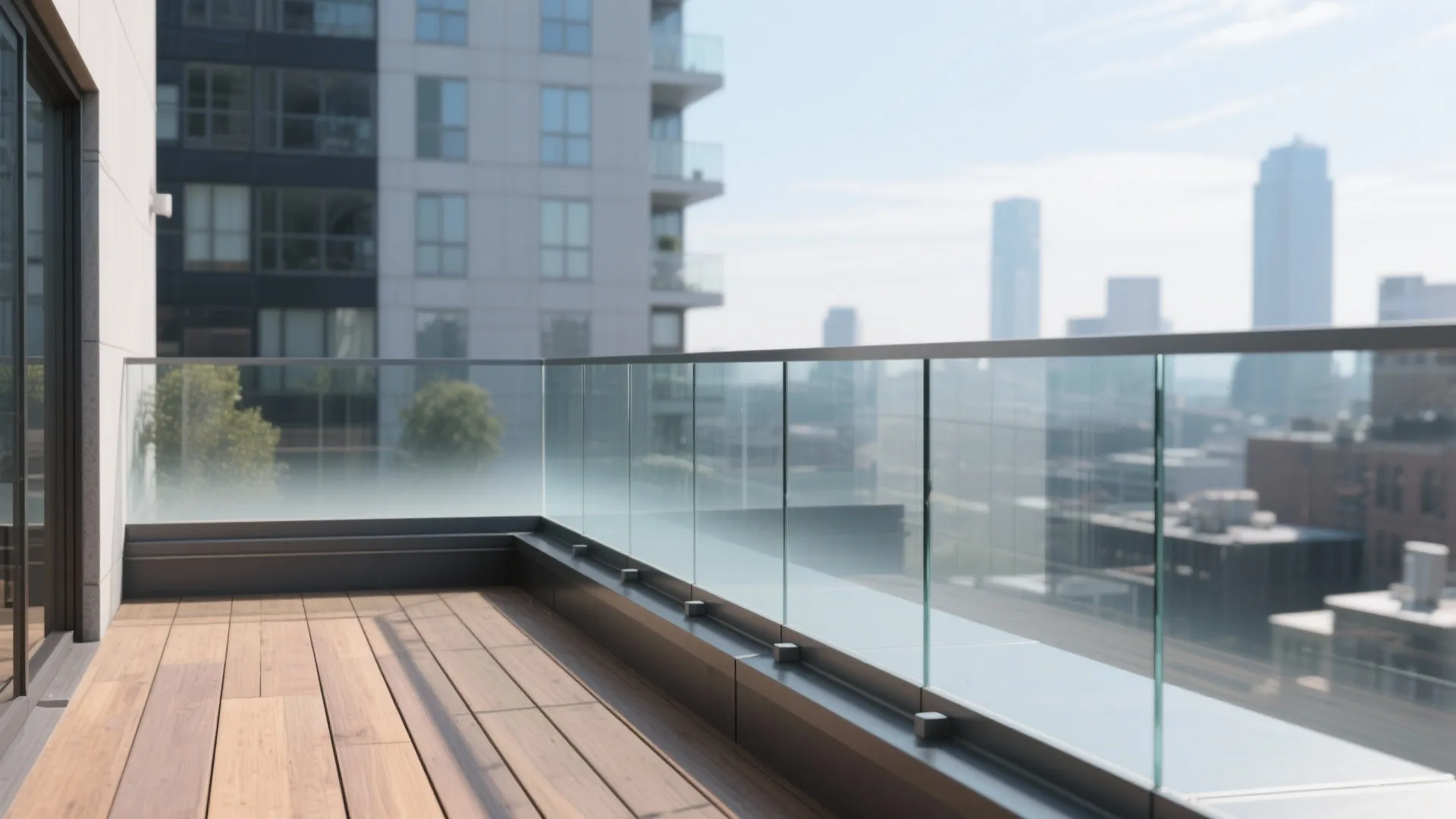 Slim Glass-and-Steel Parapet for Views