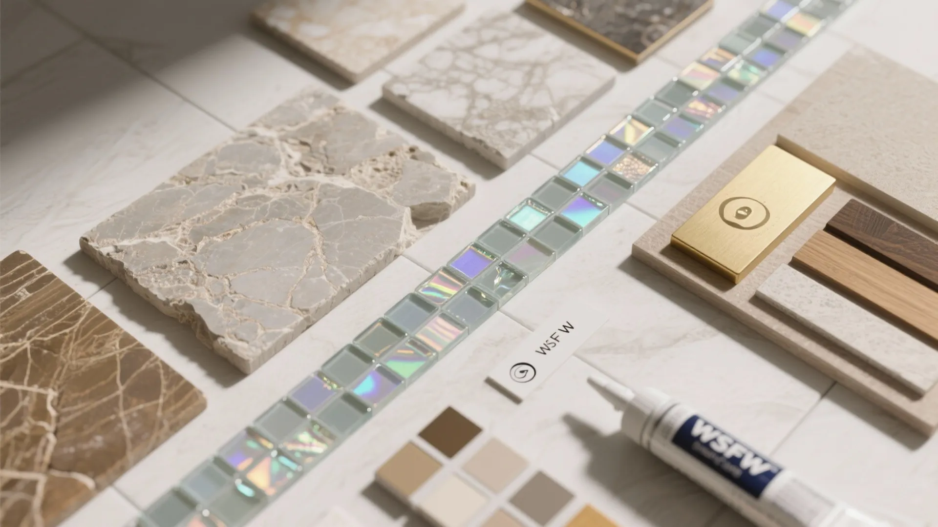 4. Mixed-material accents: glass with natural stone