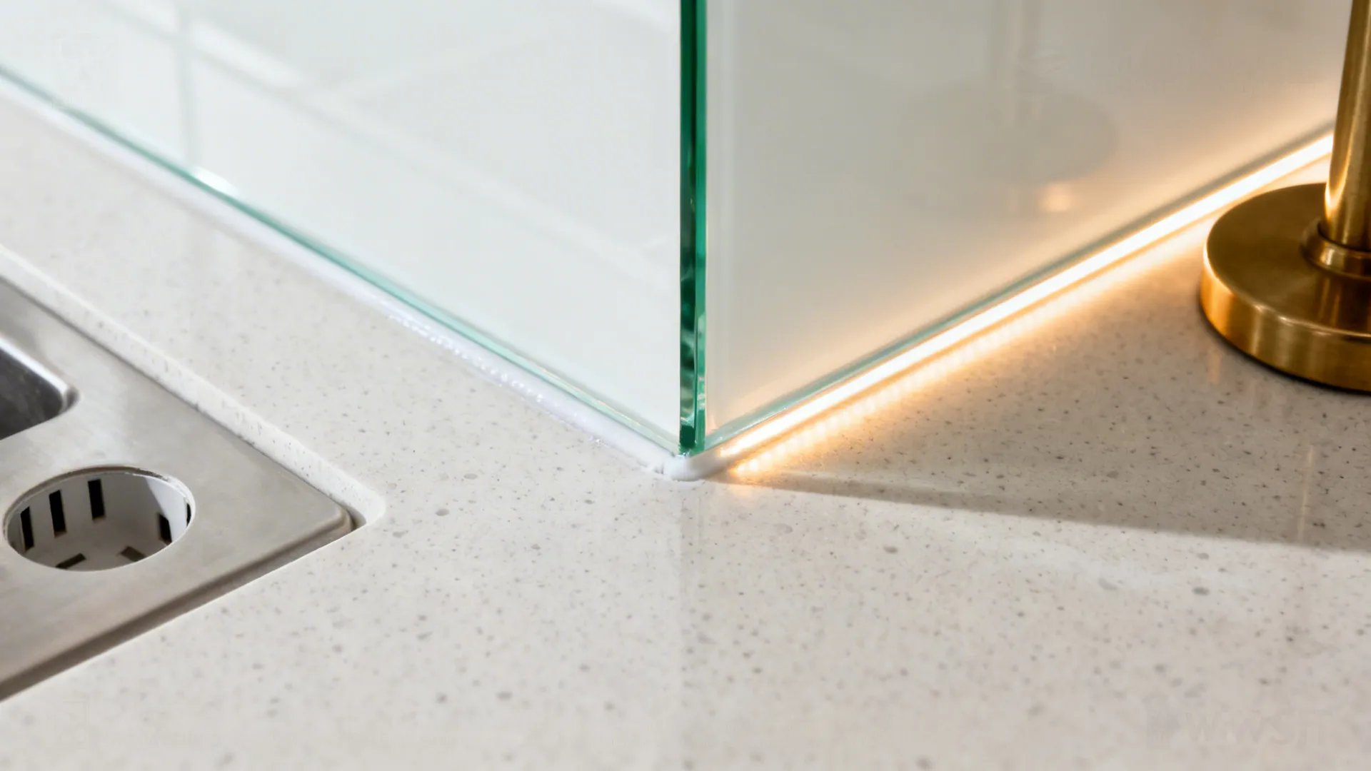 Glass Backsplash for Depth and Light