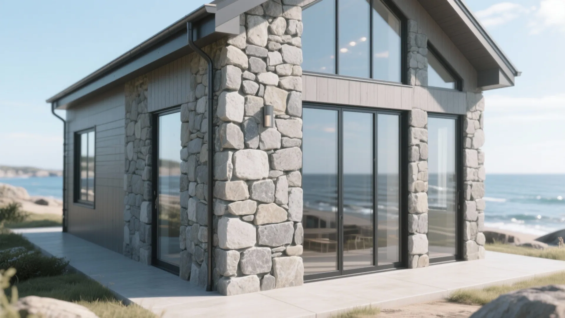 Glass-and-Stone Synergy for Light and Texture