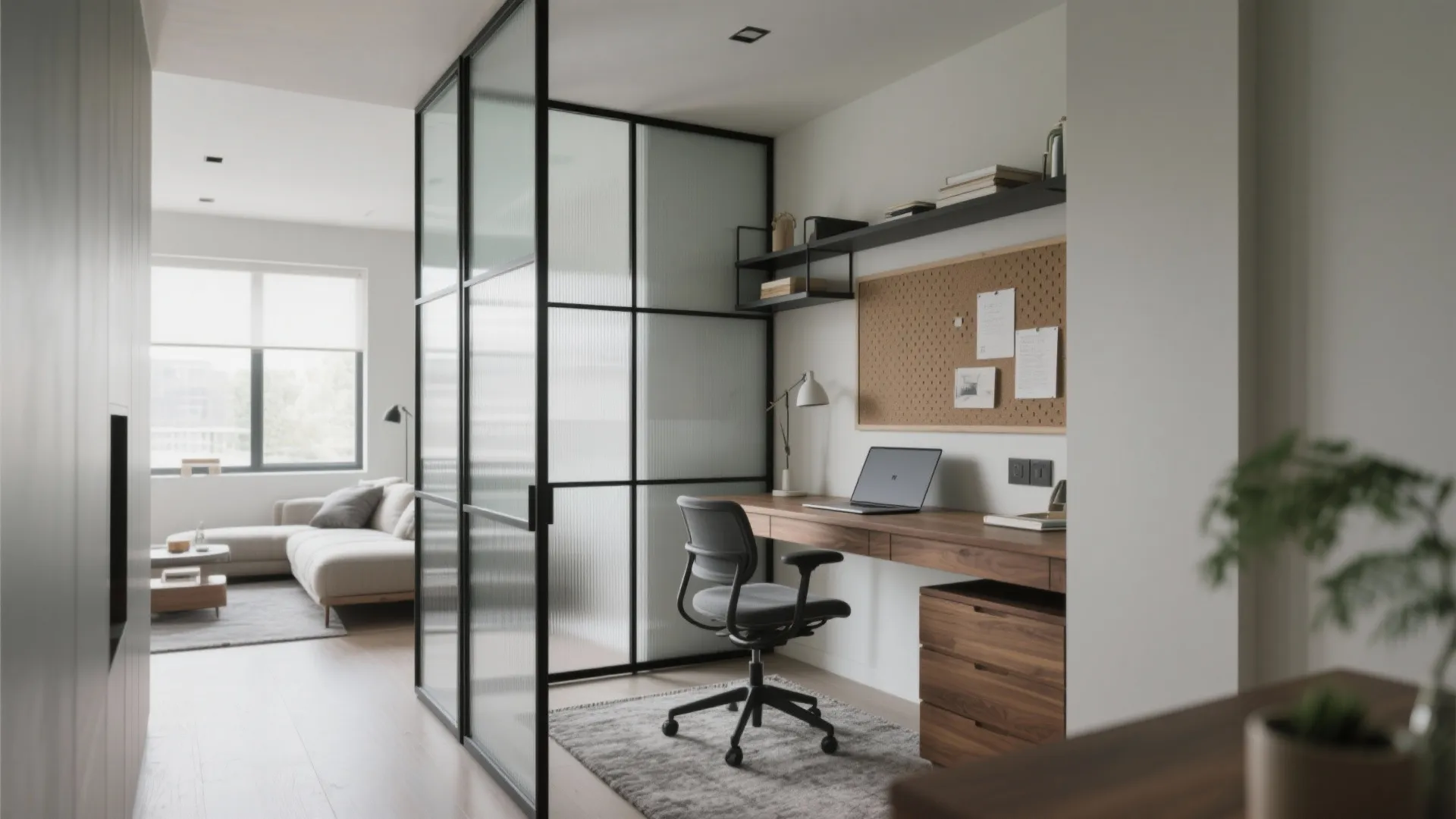 Glass partitions that borrow light