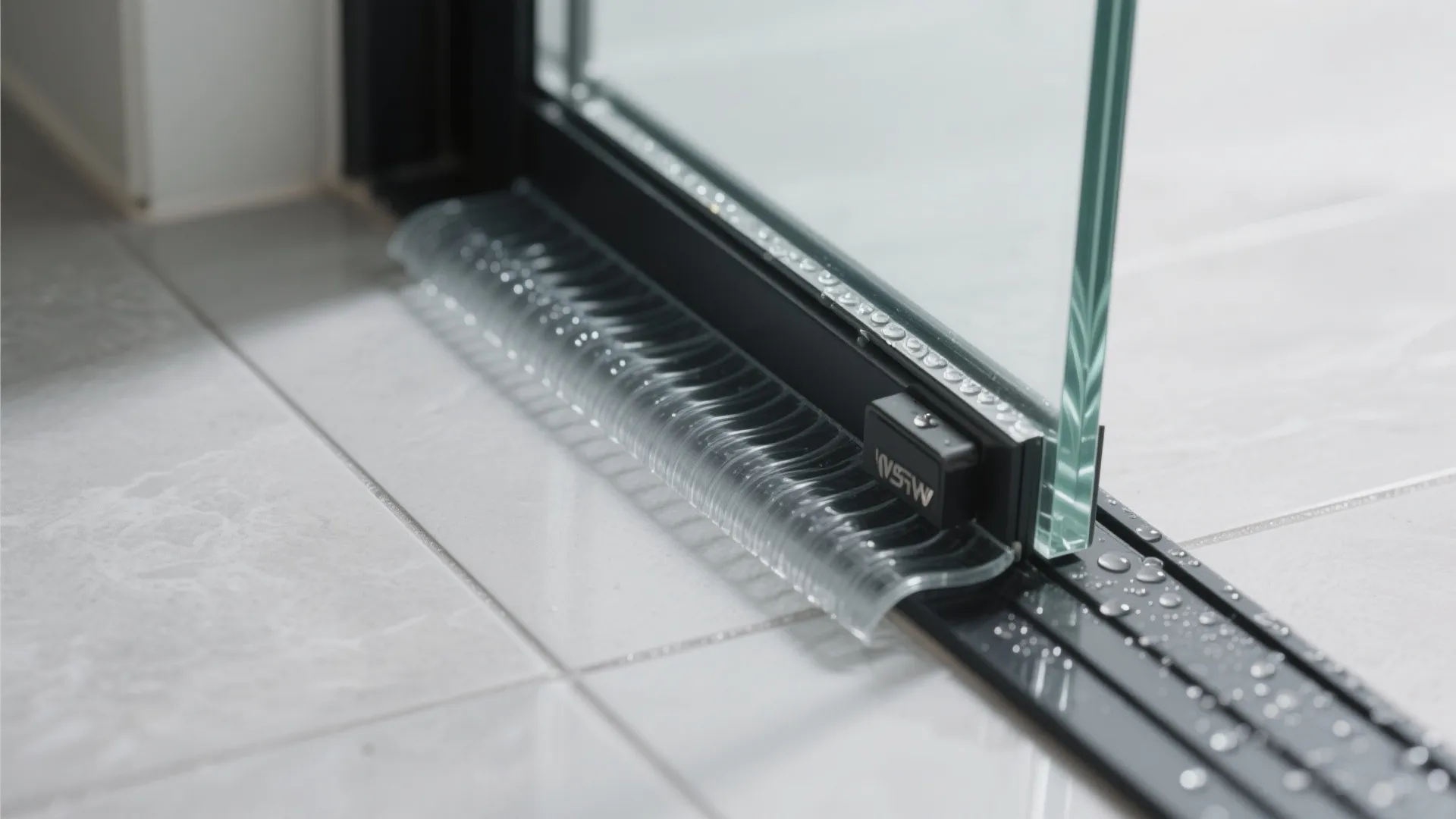 4) Frameless Tempered Glass Shower Door in a Wet Room