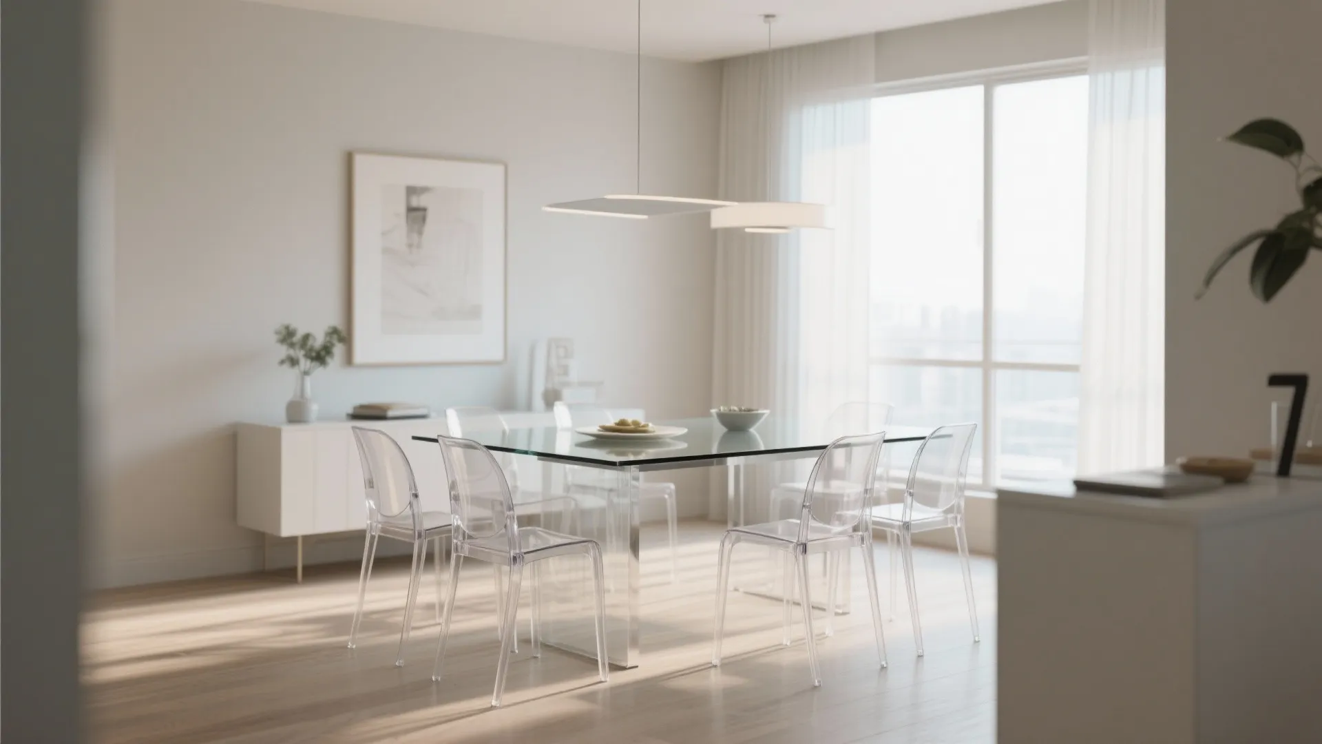 5. Glass or Acrylic Furniture