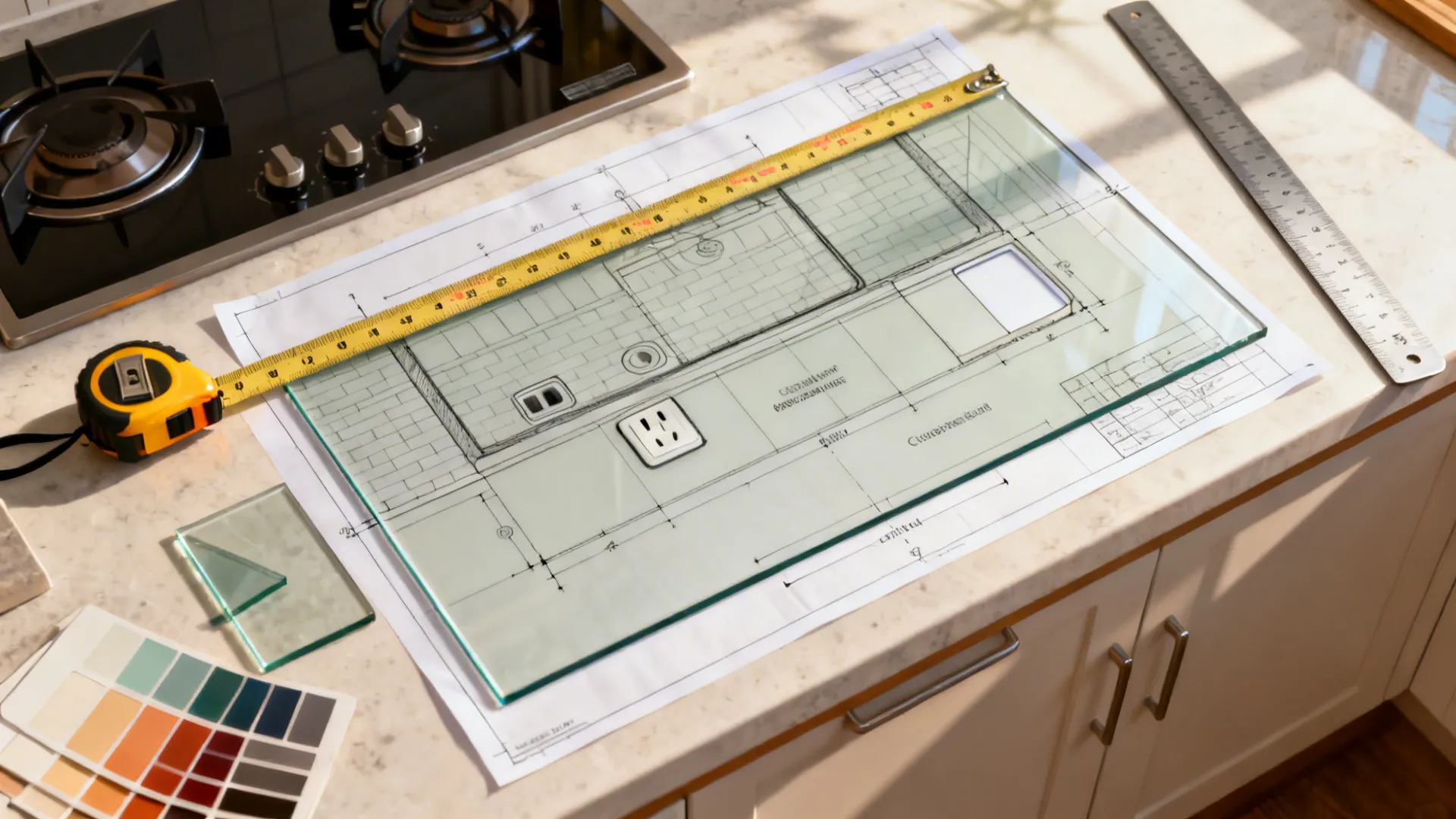 Tempered glass wall sheets with a painted back