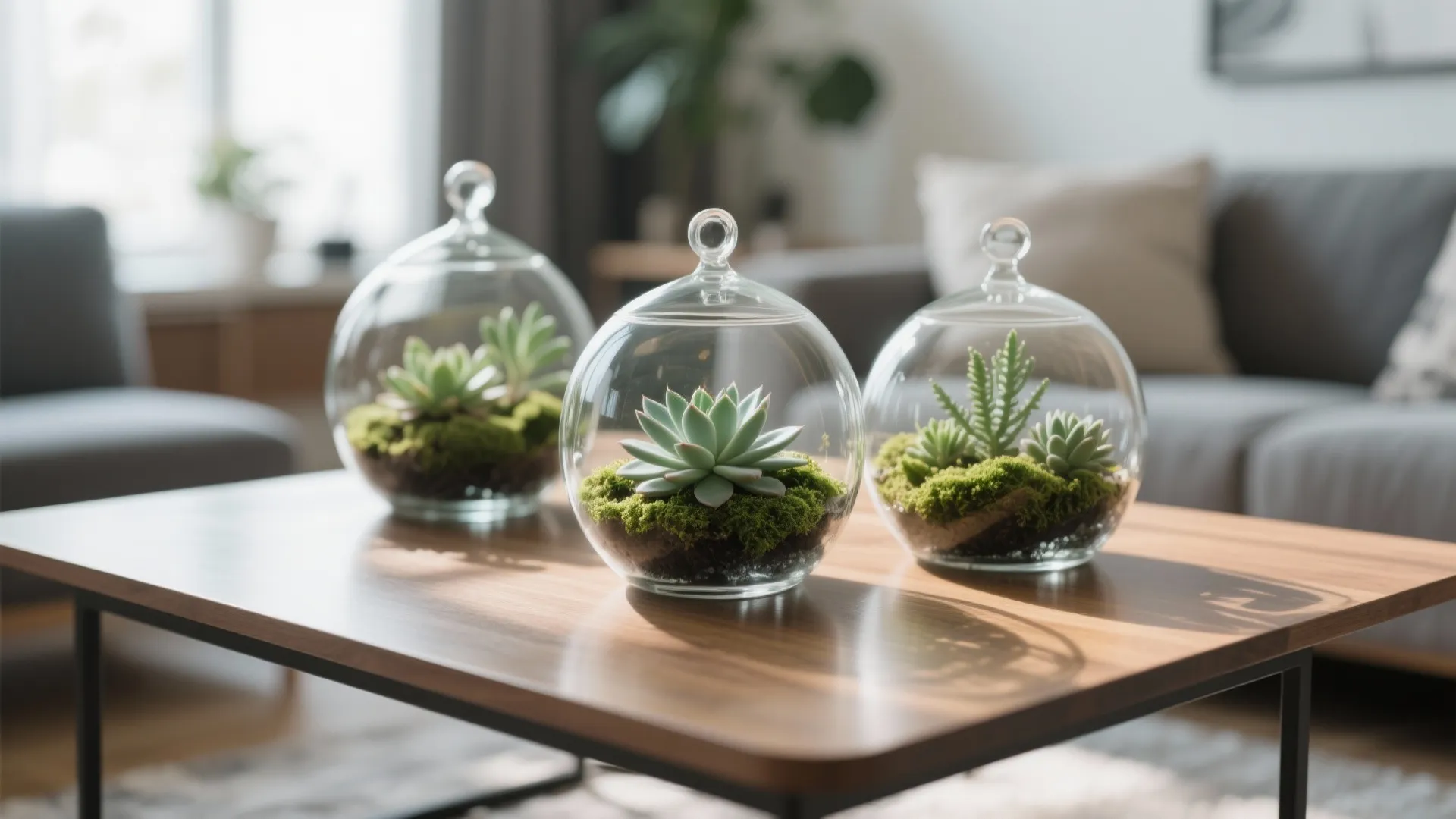 8. Glass Terrariums as Table Decor