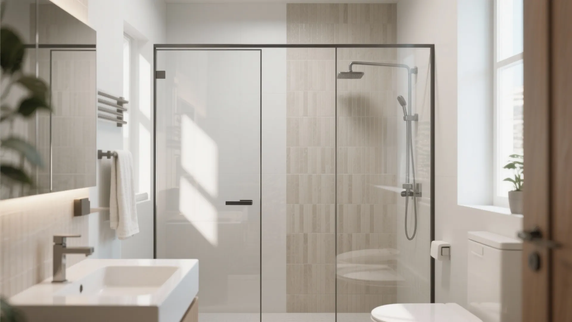 9. Combine Glass & Tile for Showers