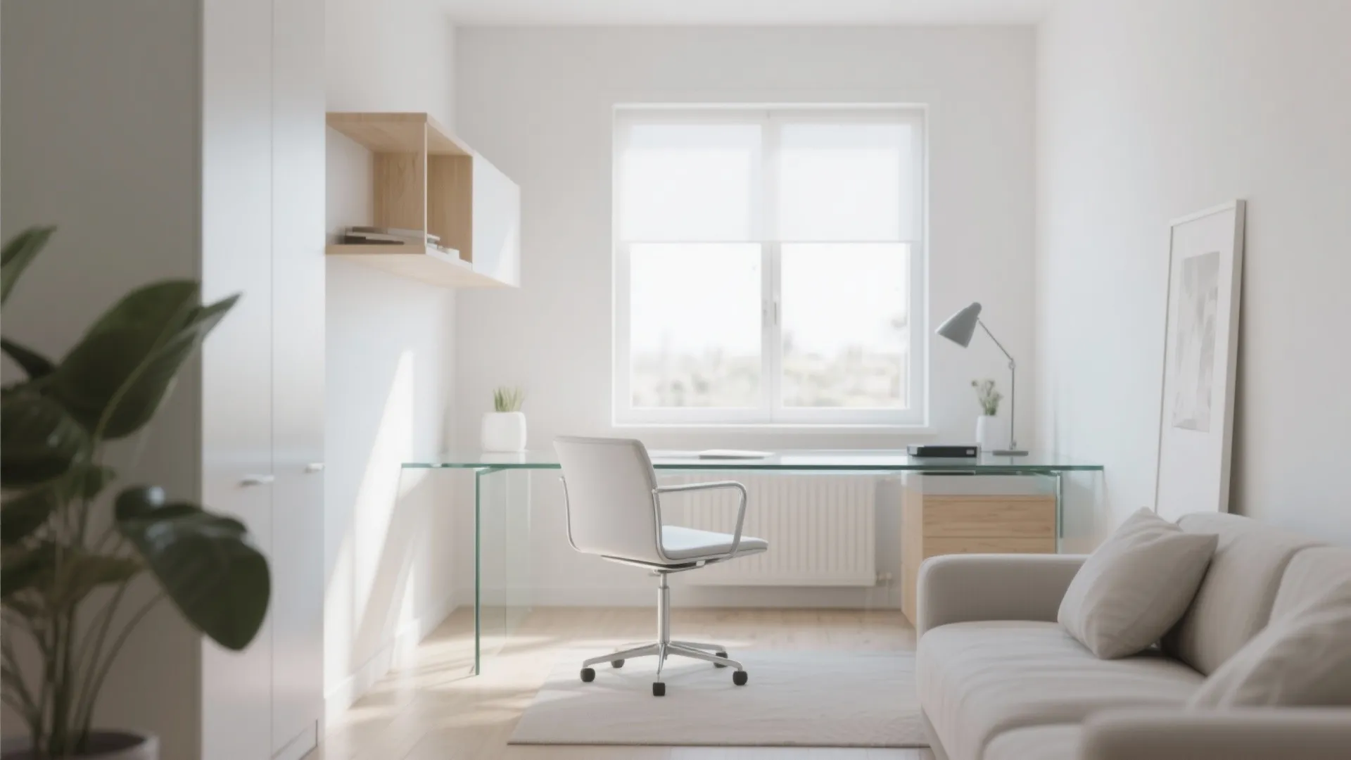 Glass-Top Desk for Visual Lightness