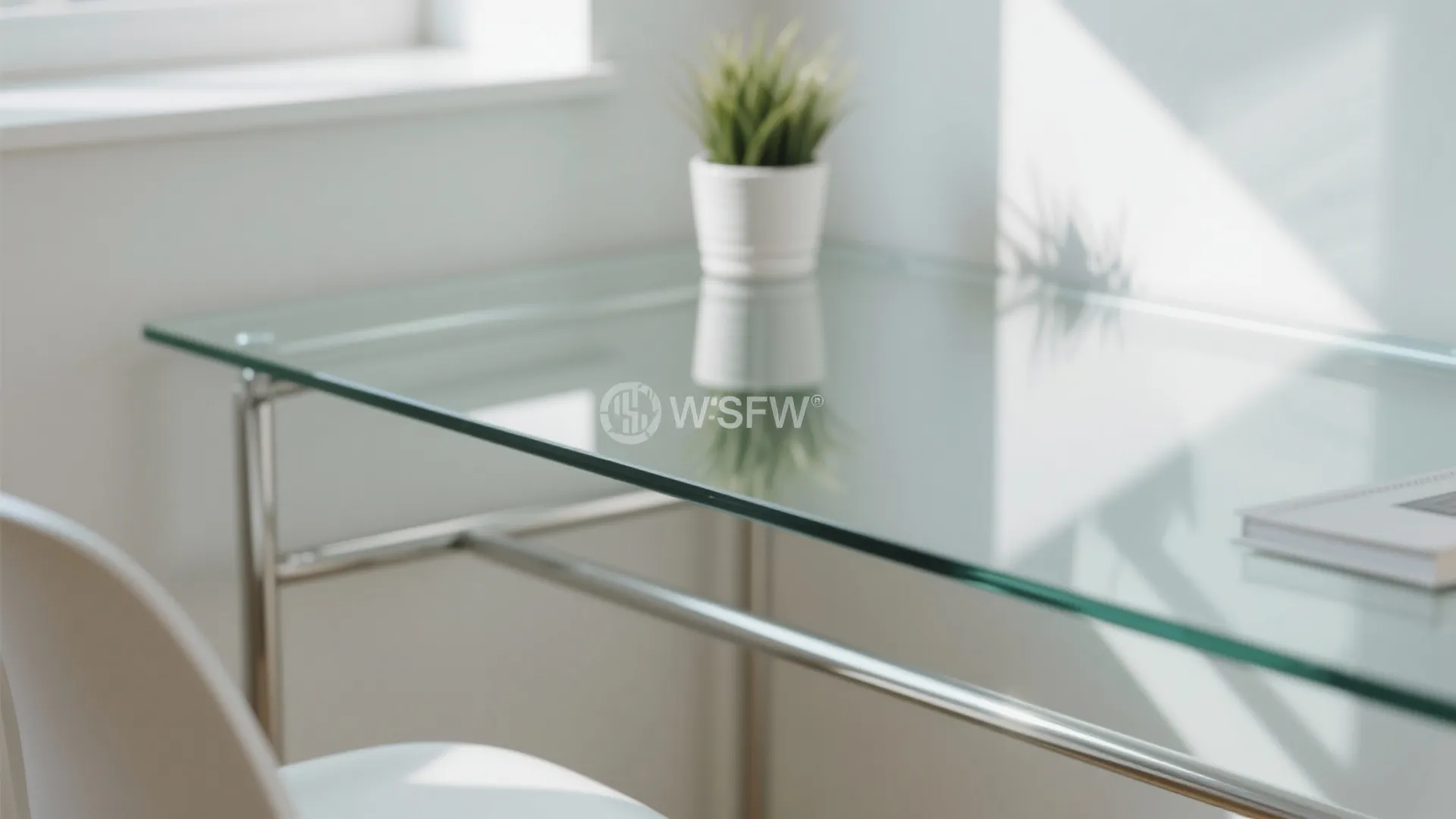 Glass-Topped Desk for Light Flow
