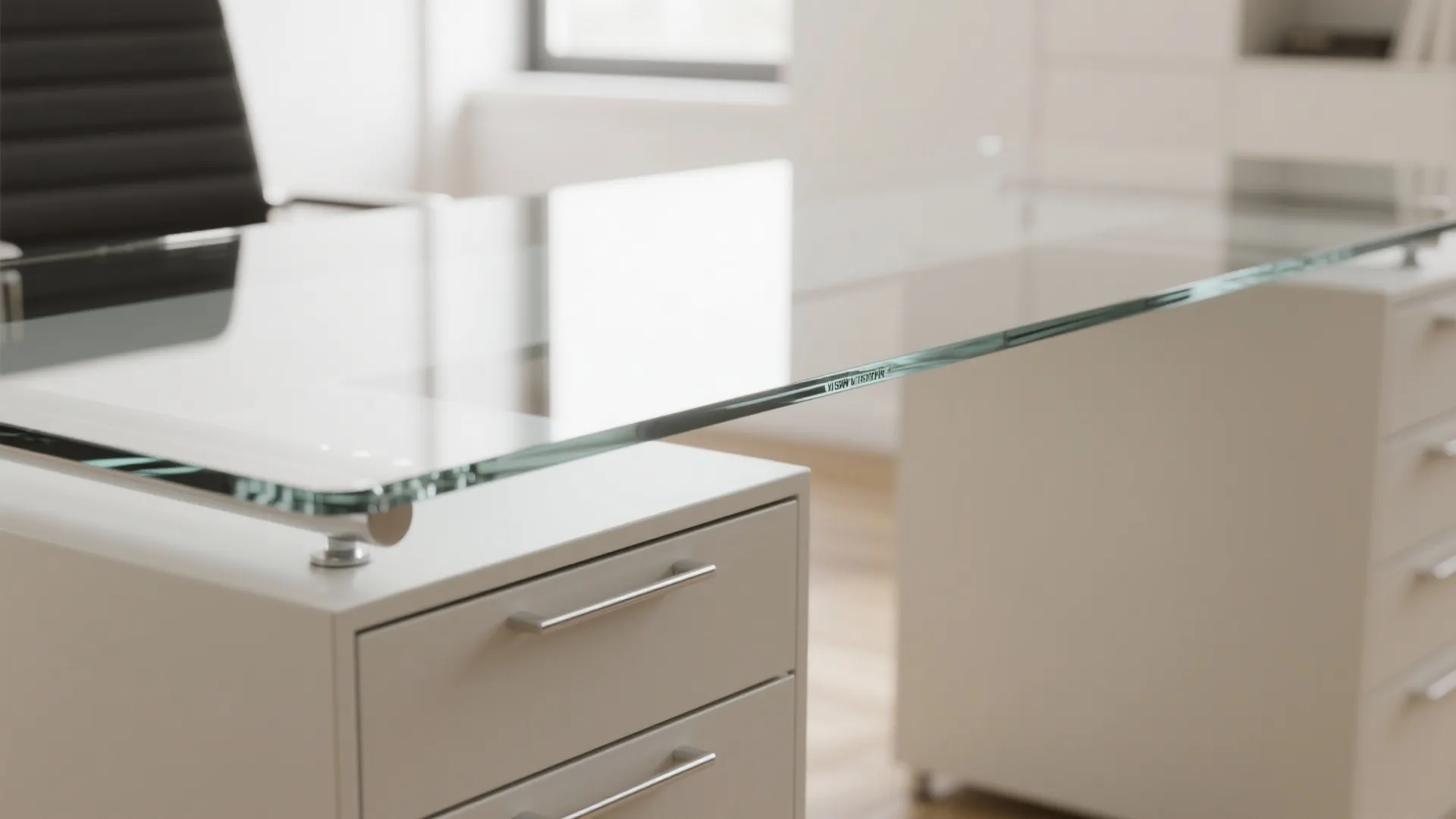 Glass-Top Desk with Storage