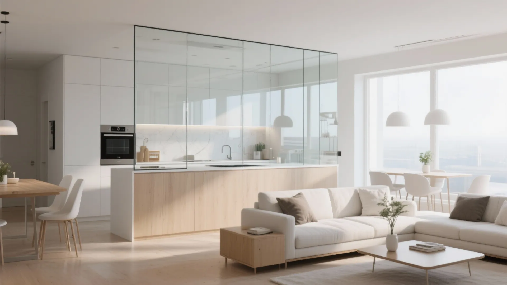 2. Glass-Top Half Wall for Extra Light