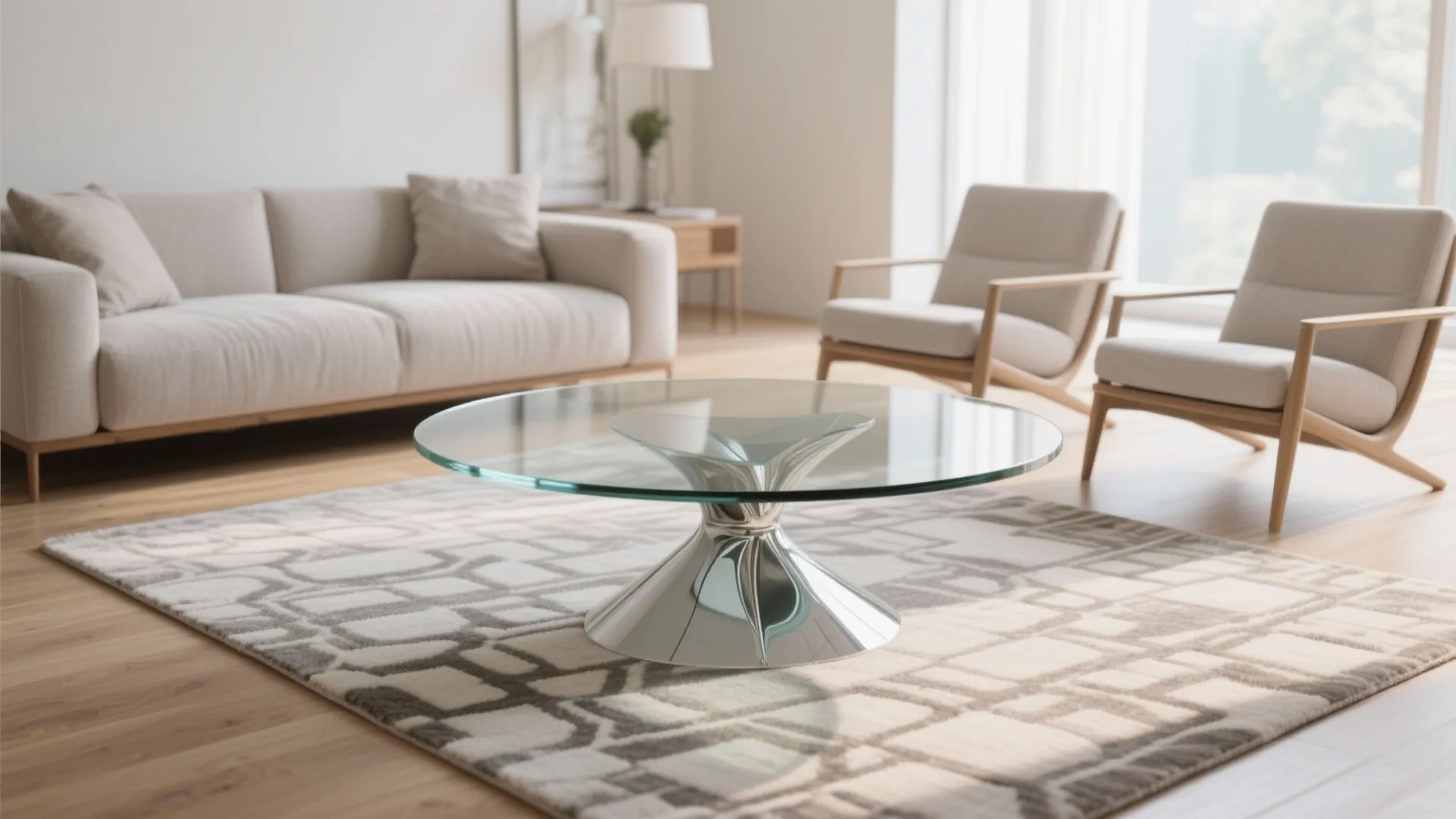 Glass-Top or Acrylic Tables Lighten Visual Weight