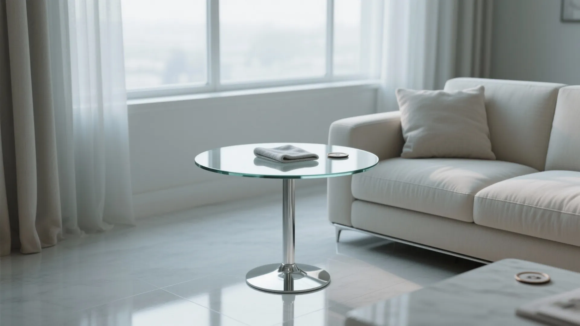 Glass-top rounds to bounce light