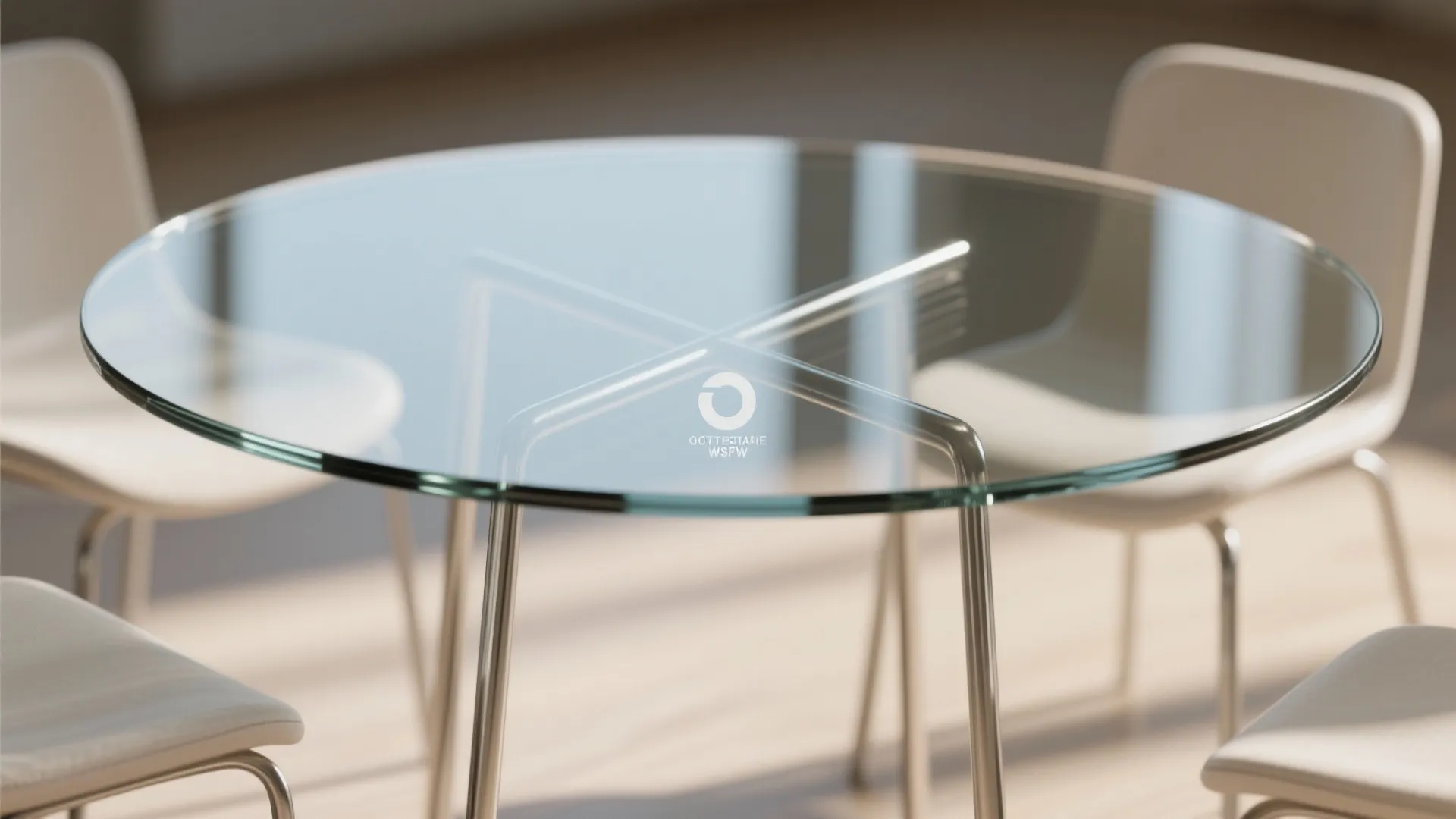4. Glass top round table to keep things airy