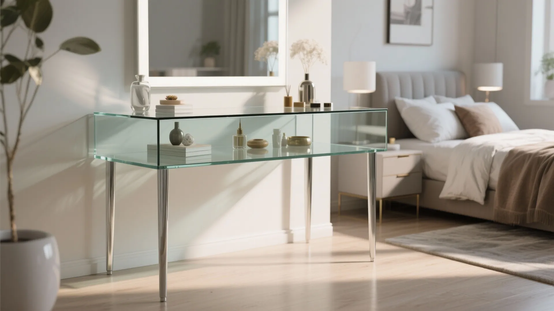 Glass-Top Modern Vanity