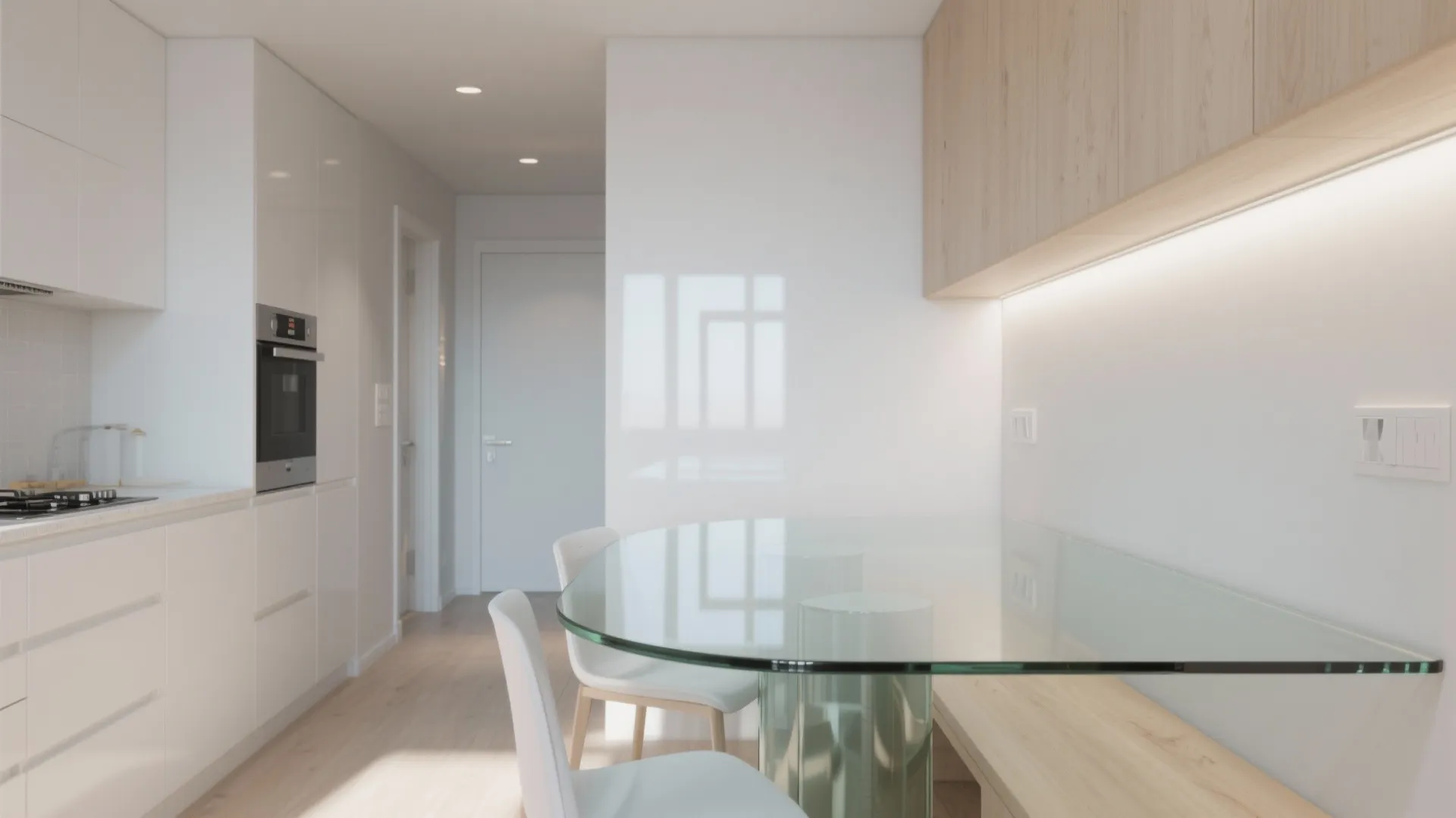 Glass-Top Wall Table for Light Reflection