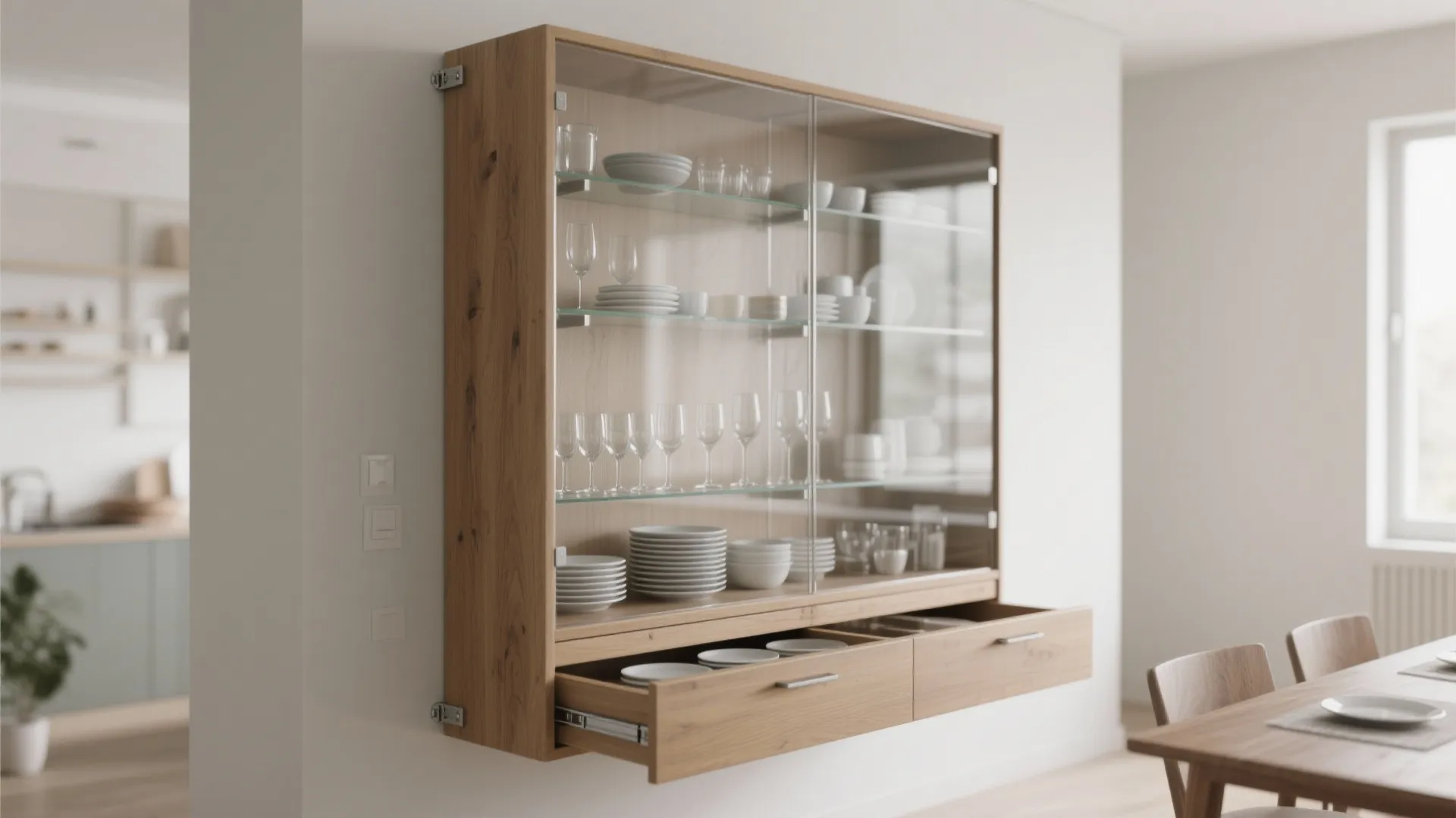 Glass-Front Tower with Drawer Base