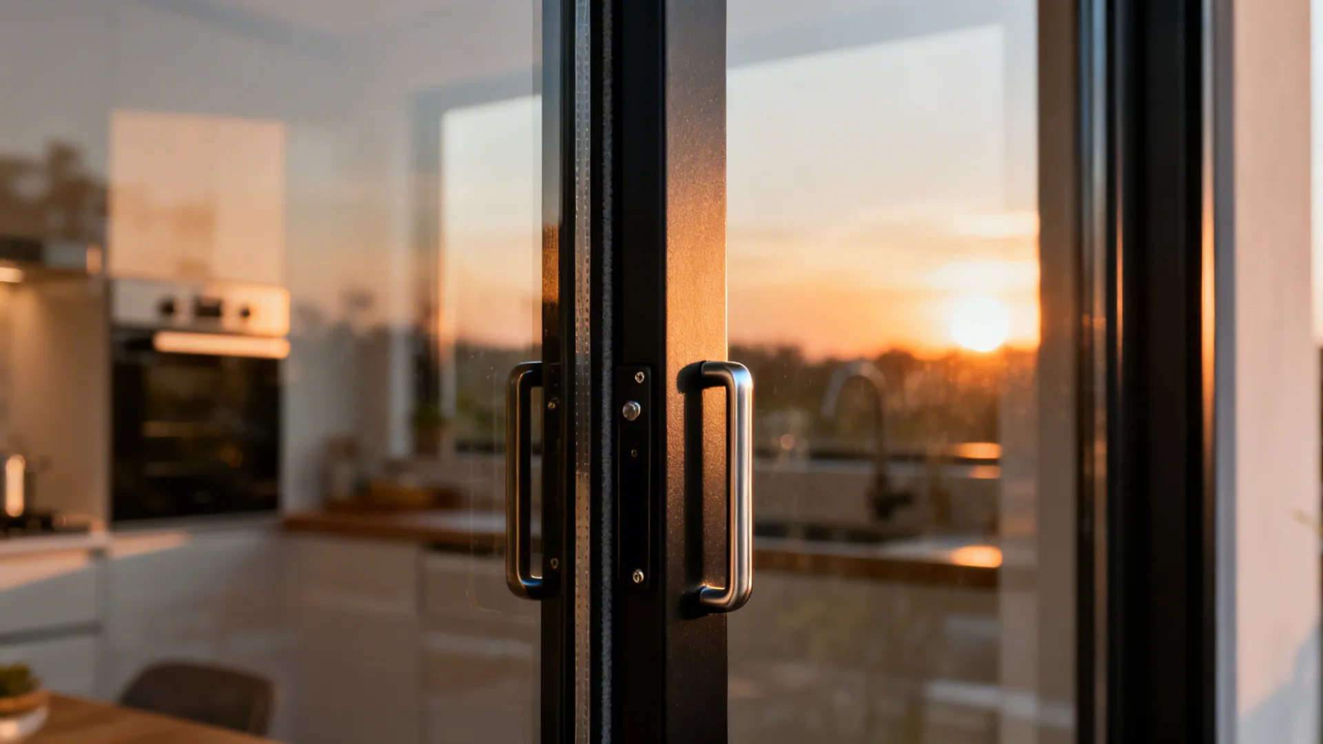 1) Framed Glass Partitions with Sliding Tracks