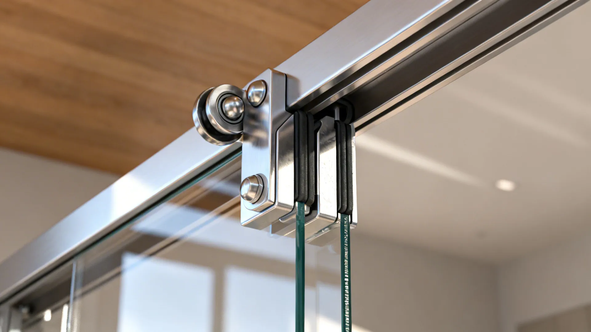 Frameless Glass Gate with Sliding Track