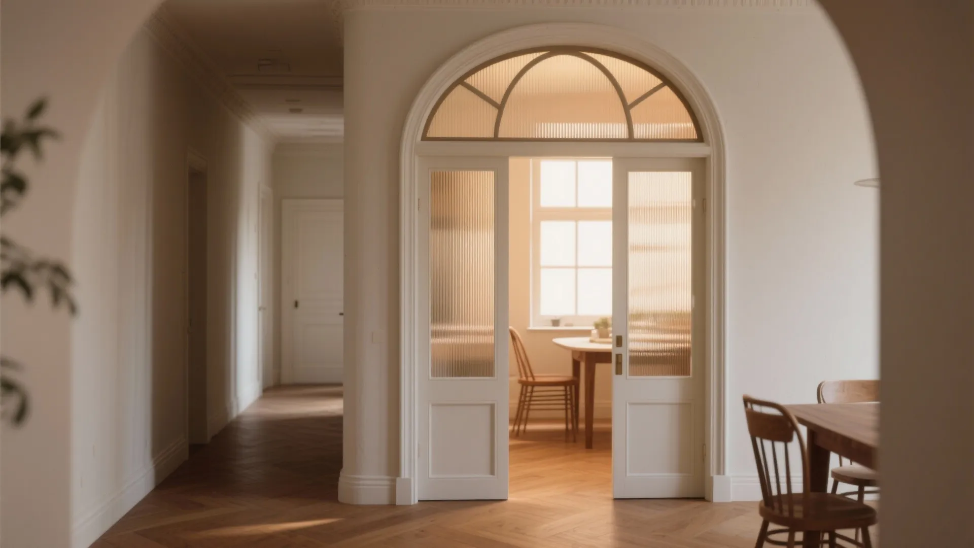 Glass Arch or Arched Transom to Borrow Light