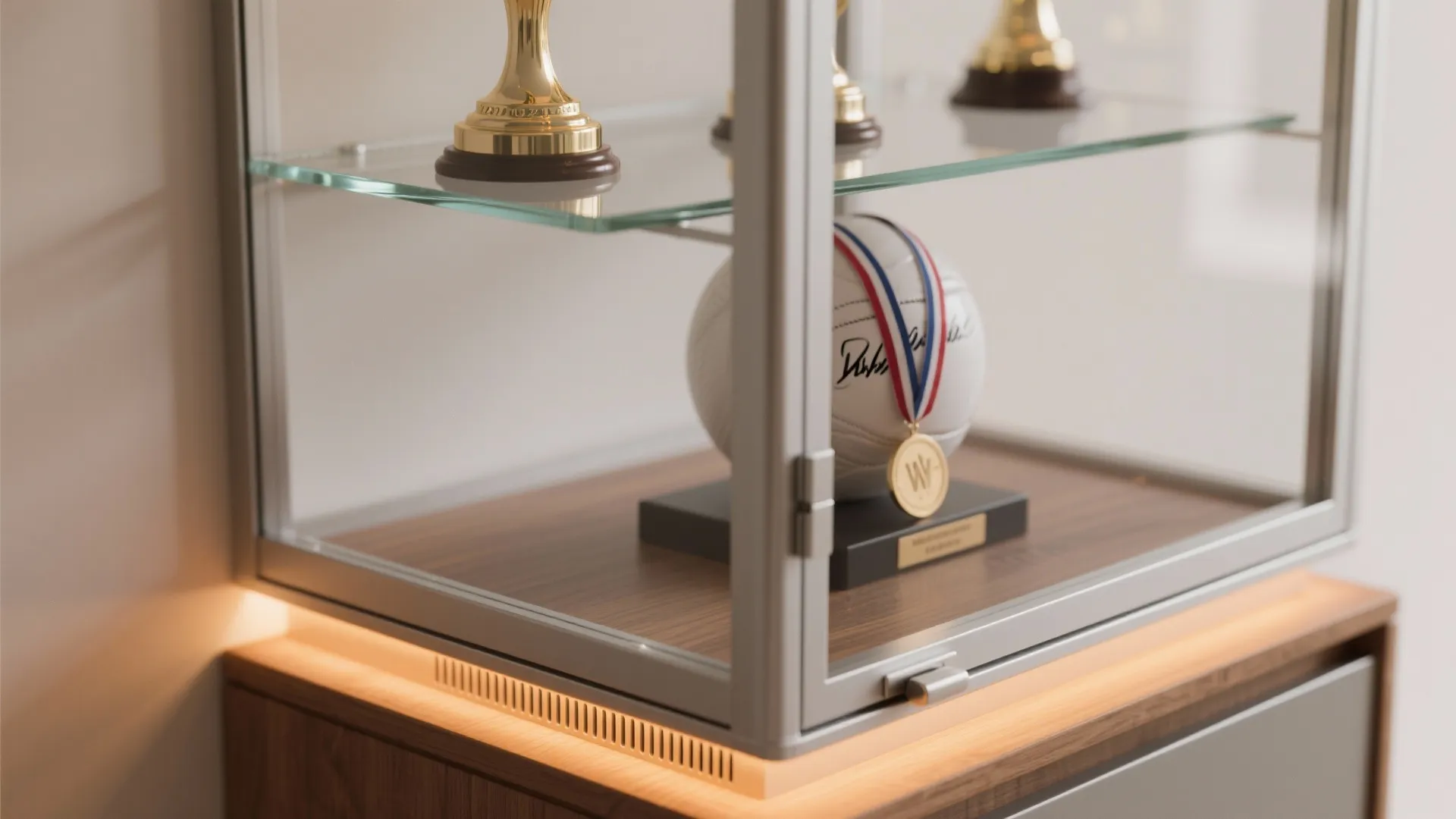 Glass Trophy Cabinet for a Lighter Look
