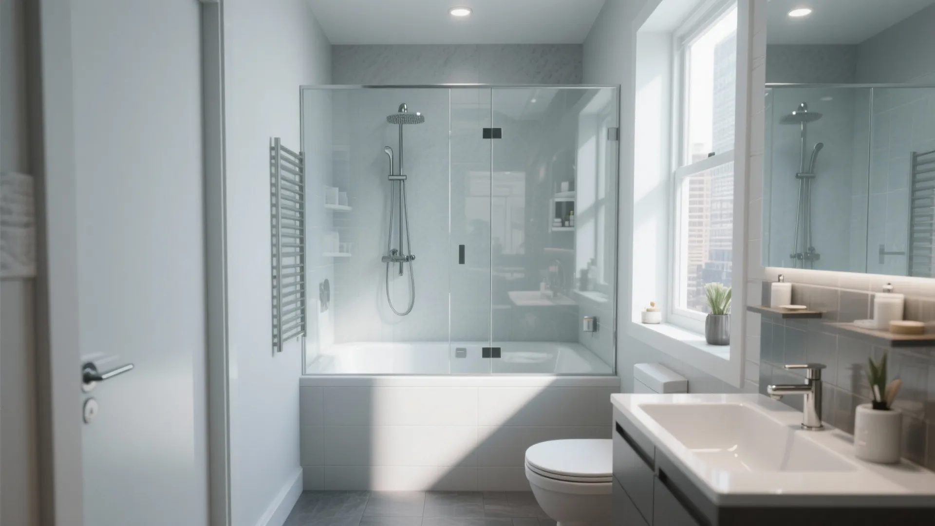 Glass-Enclosed Tub/Shower Combo