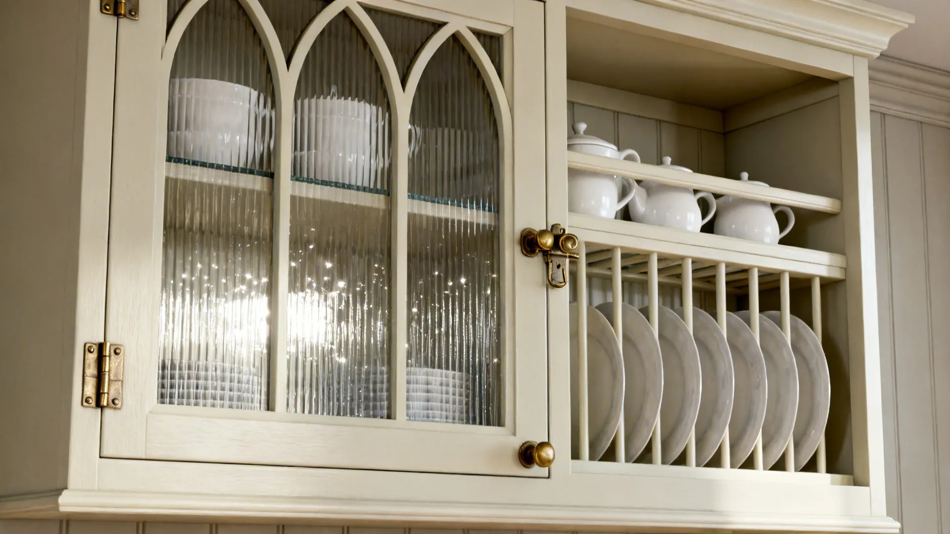 3) Glass-Front Uppers and Plate Racks