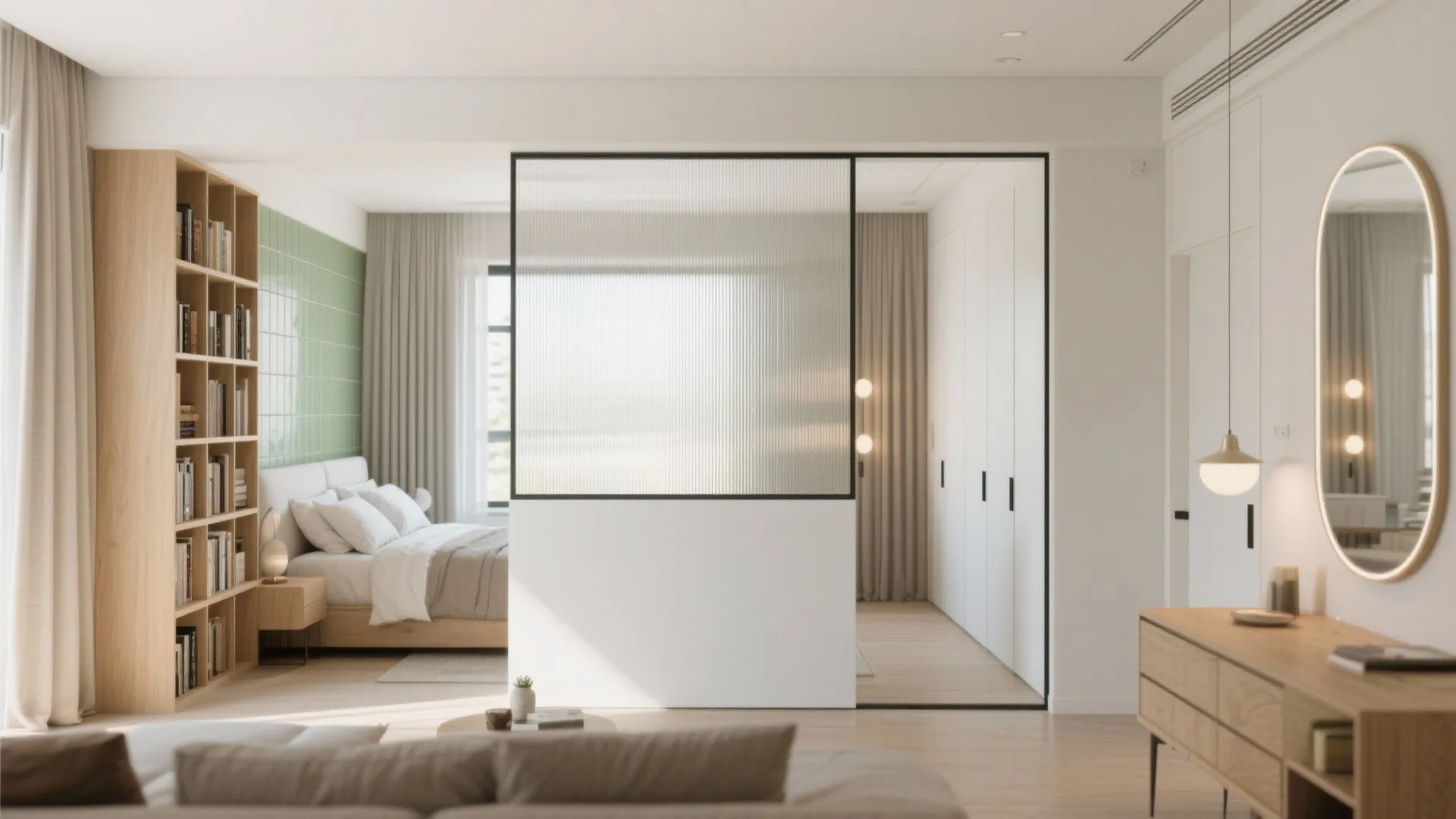 Light, Glass, and Vertical Lines to Stretch the Space