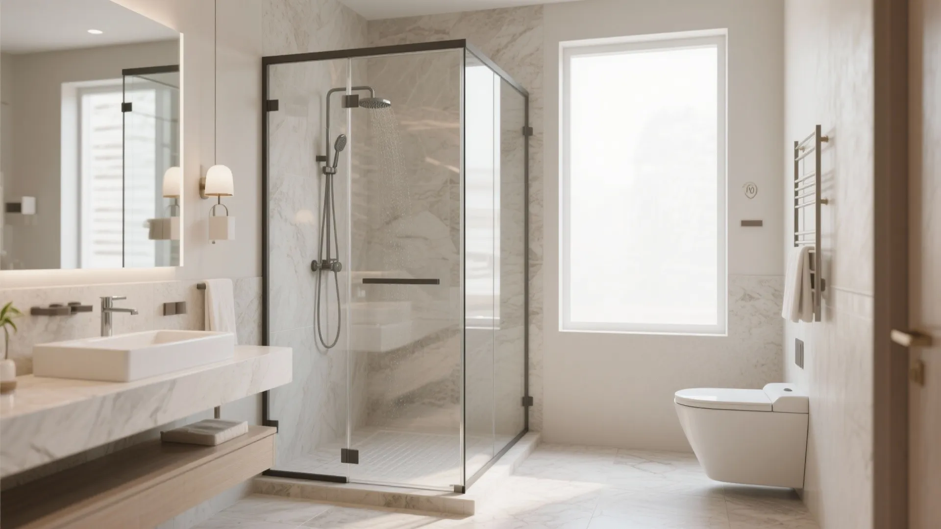 2. Walk-in Shower with Glass Walls
