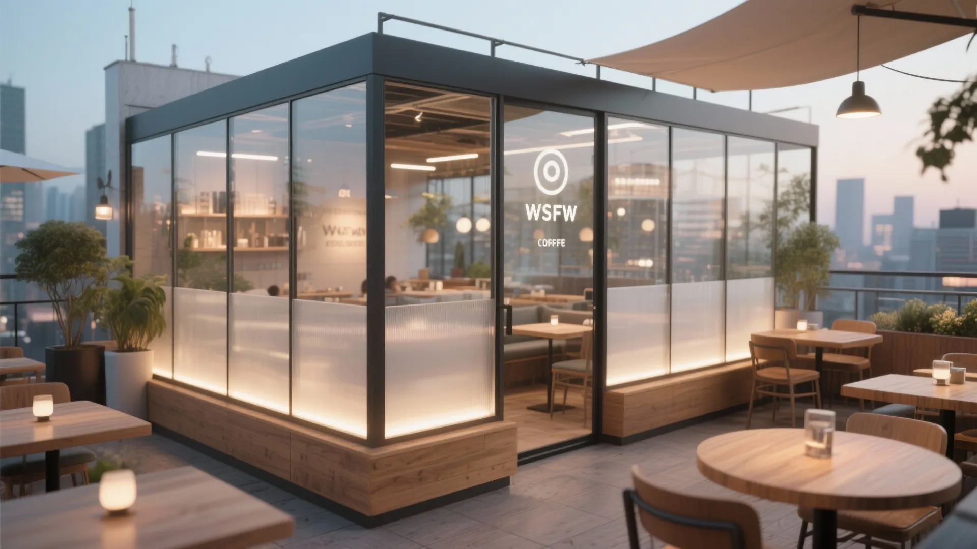 Glass Panel Walls with Backlighting