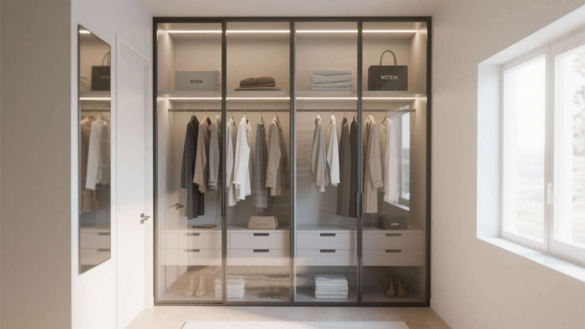 Glass wardrobe doors