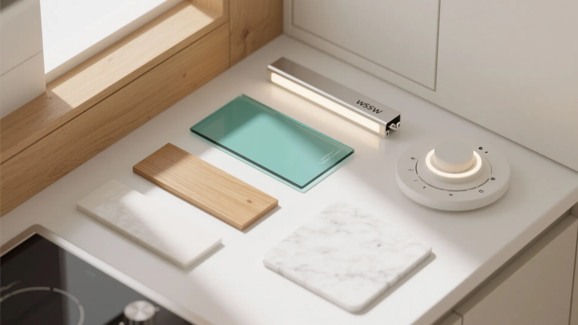 Glass Backsplash Light Wash