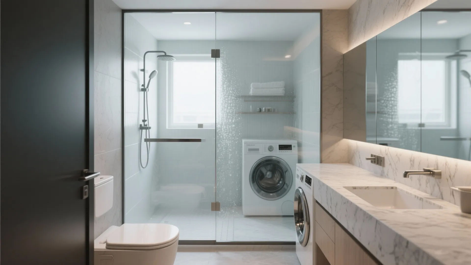 Wet/Dry Zoning with Glass Backsplash