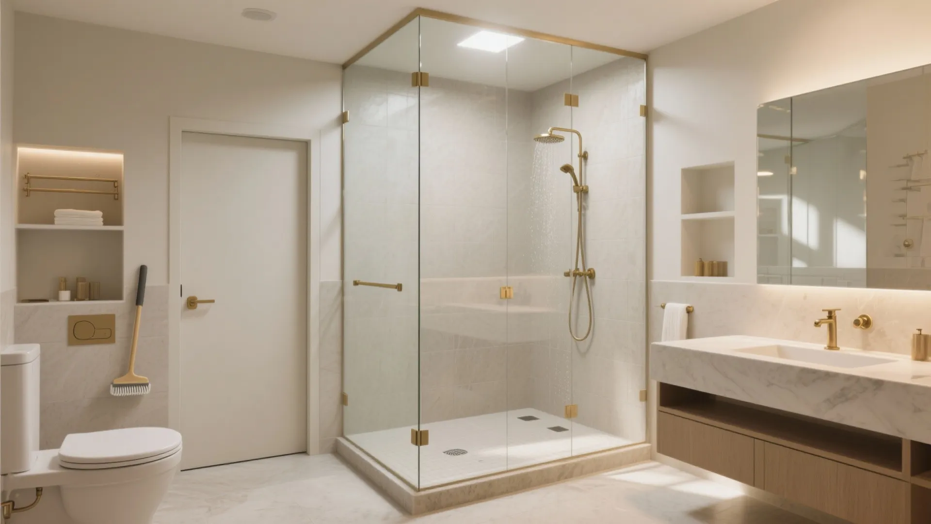 Glass Partition for Wet‑Dry Separation