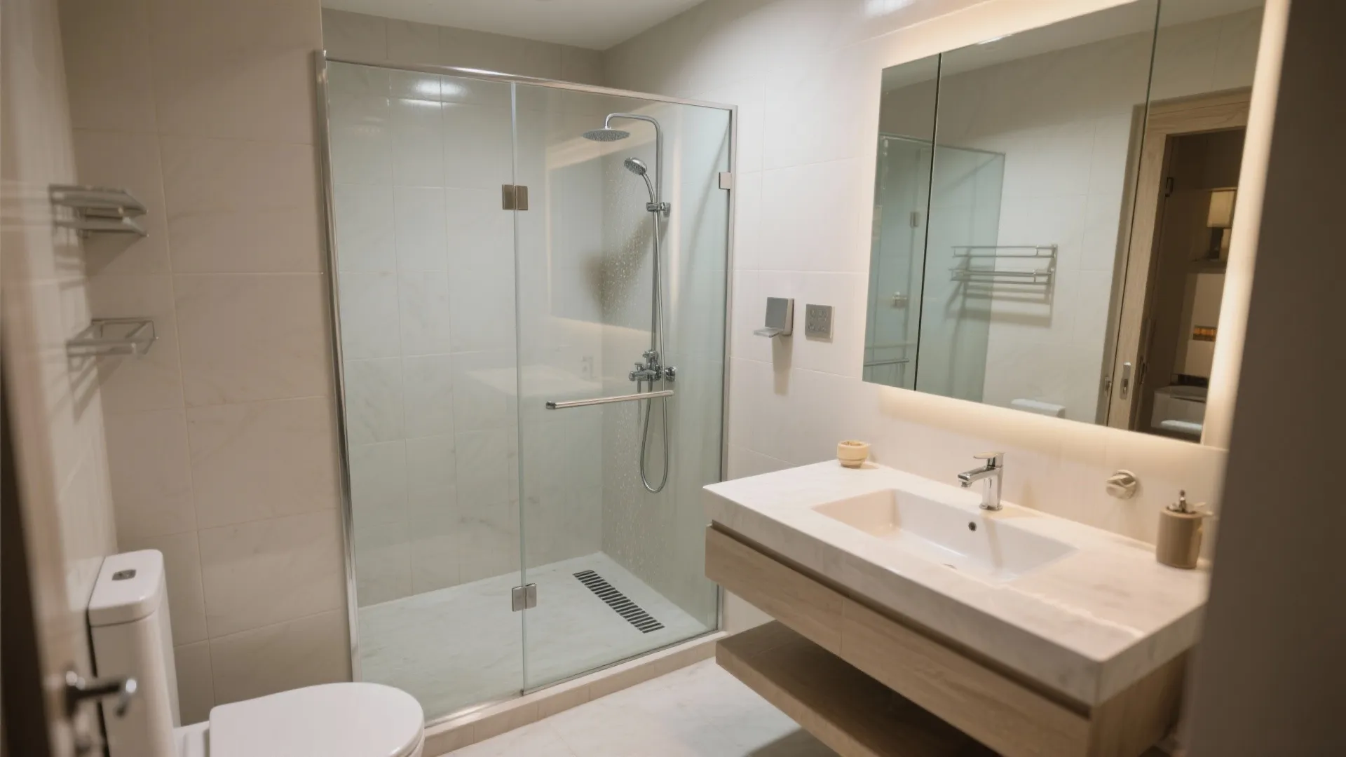 3) Glass Partitions and Wet-Zone Zoning