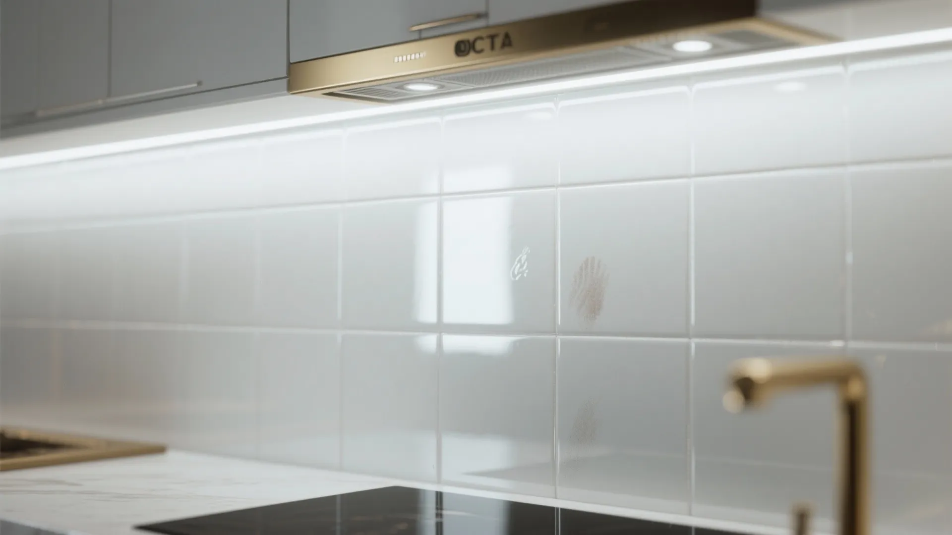 5. Glass-Backed White Tile for Reflective Light