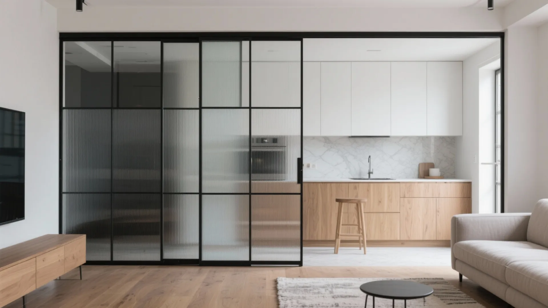 Framed Glass Partitions for Light and Quiet