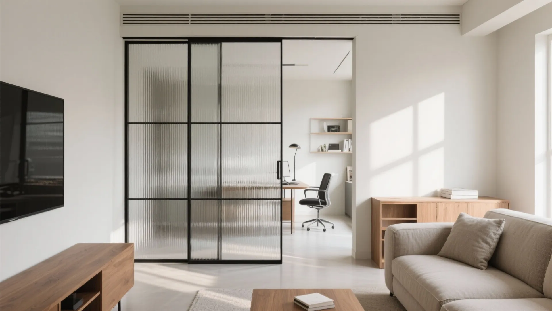 Sliding Doors and Glass Zoning for Light and Privacy