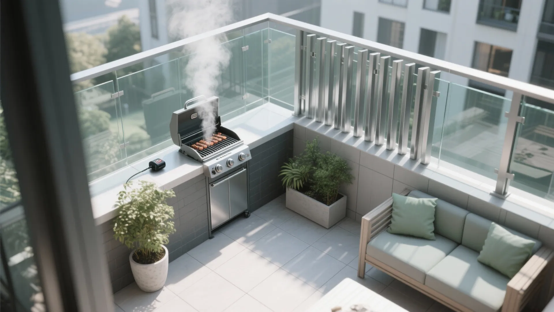 Glass Windscreen and Vertical Baffles