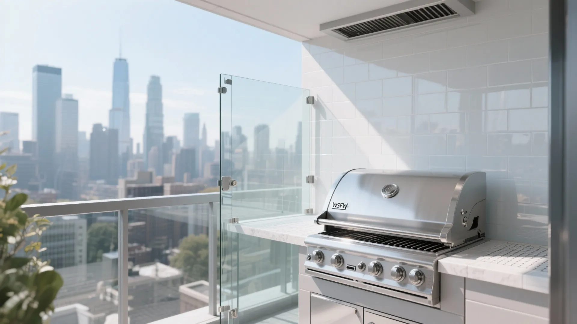 Glass wind screen with clear backsplash