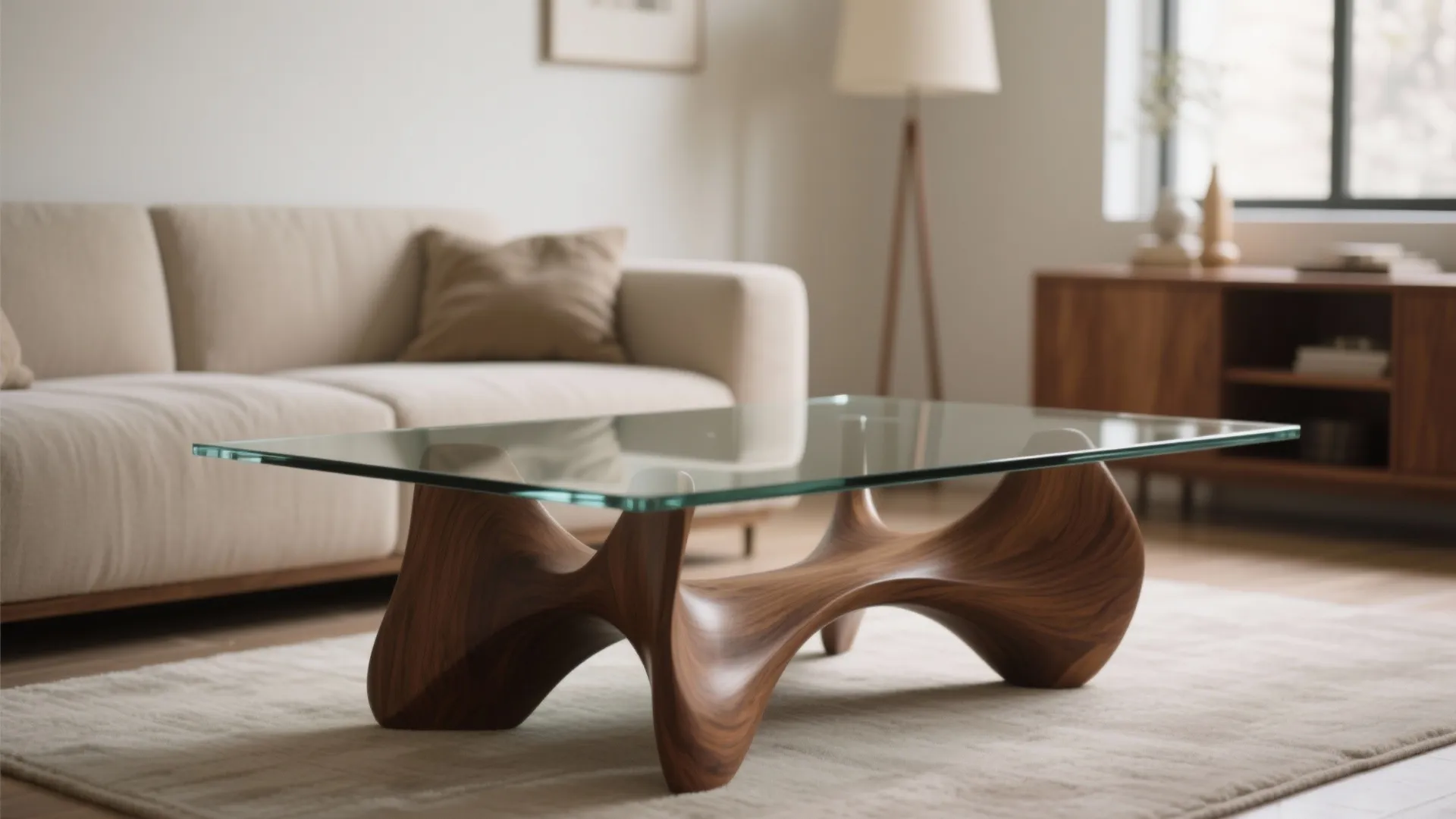 5. Mixed Materials: Glass Top over Wooden Base