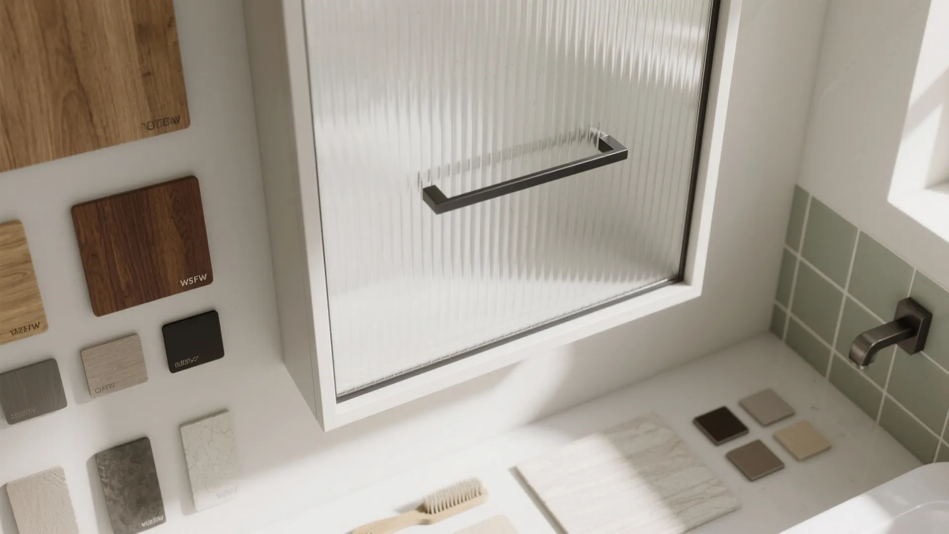 Mixed-Material Glass and Wood Wall Cabinet