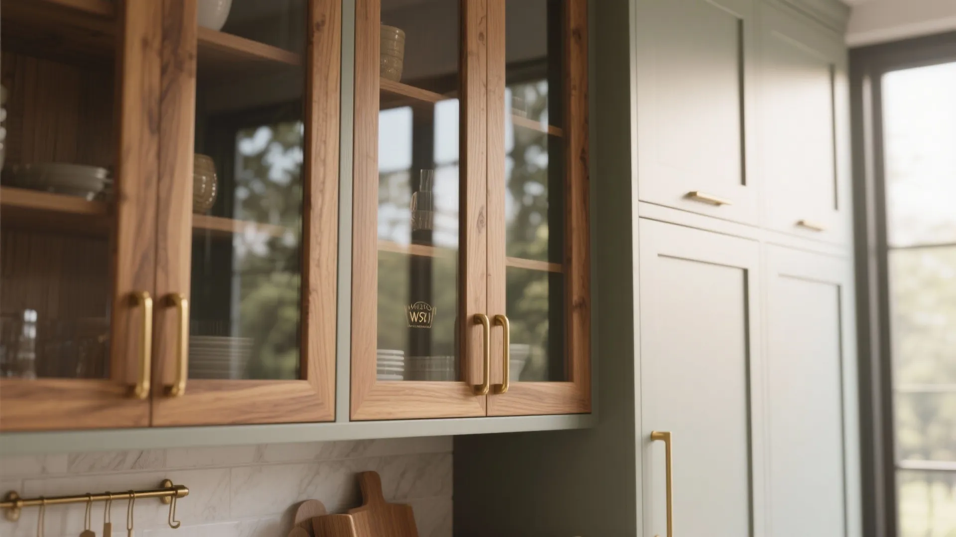 3. Mixed Materials: Glass Doors with Wood Frames