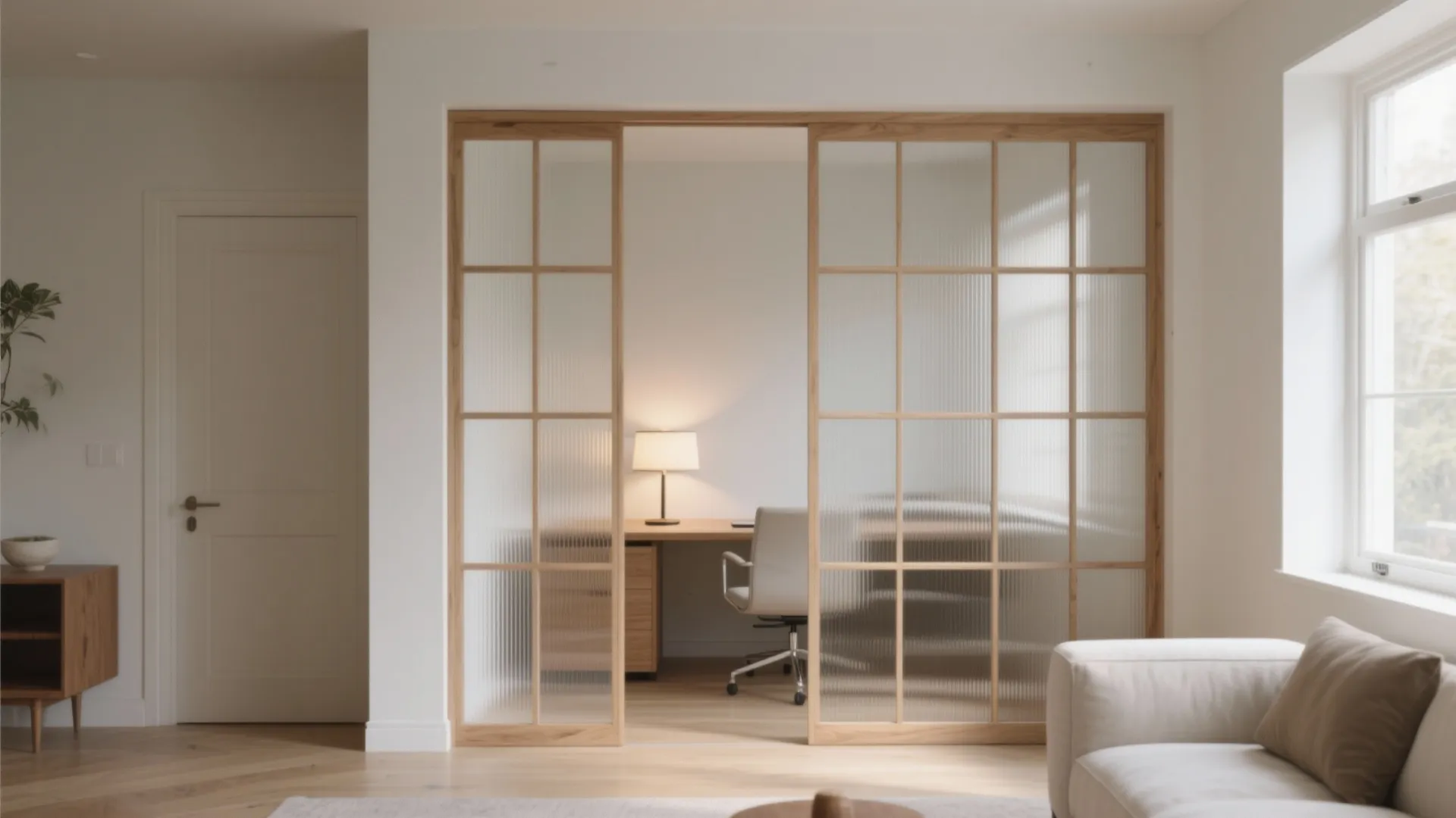 Glass-and-Wood Grid for Visual Depth