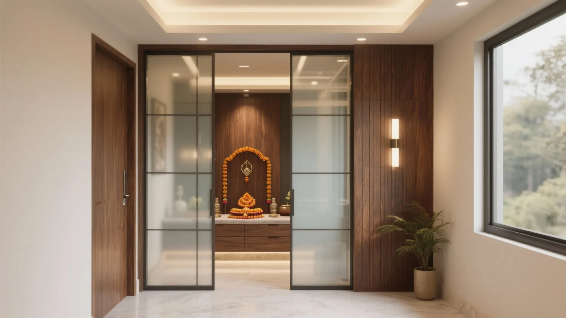 Contemporary Glass & Wood Combination