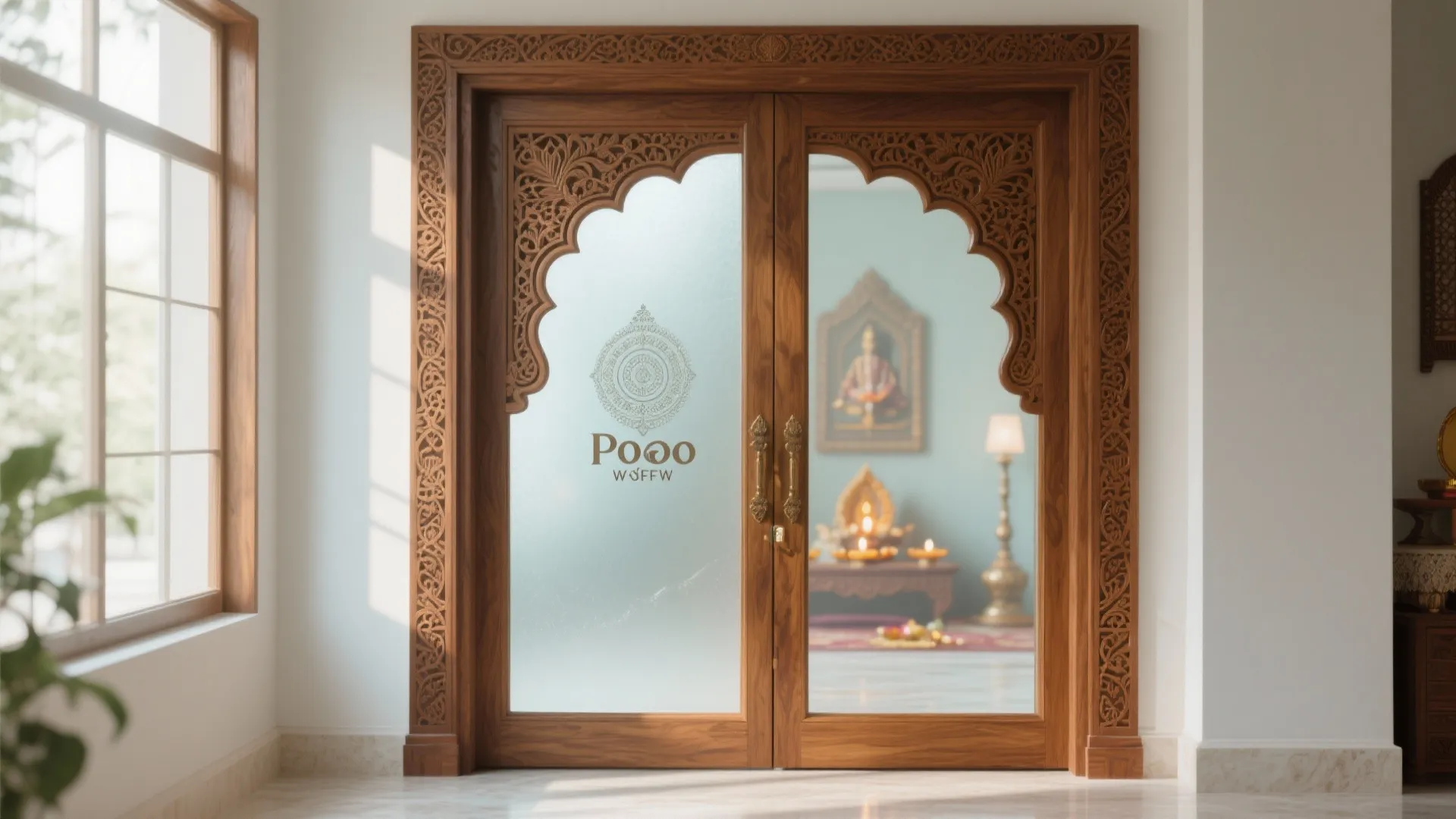 Glass Panels with Wooden Borders