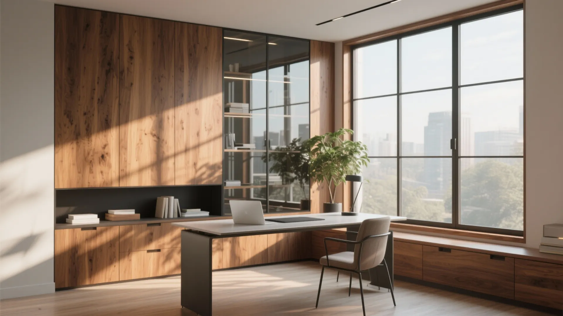 Mixing glass with wood accents