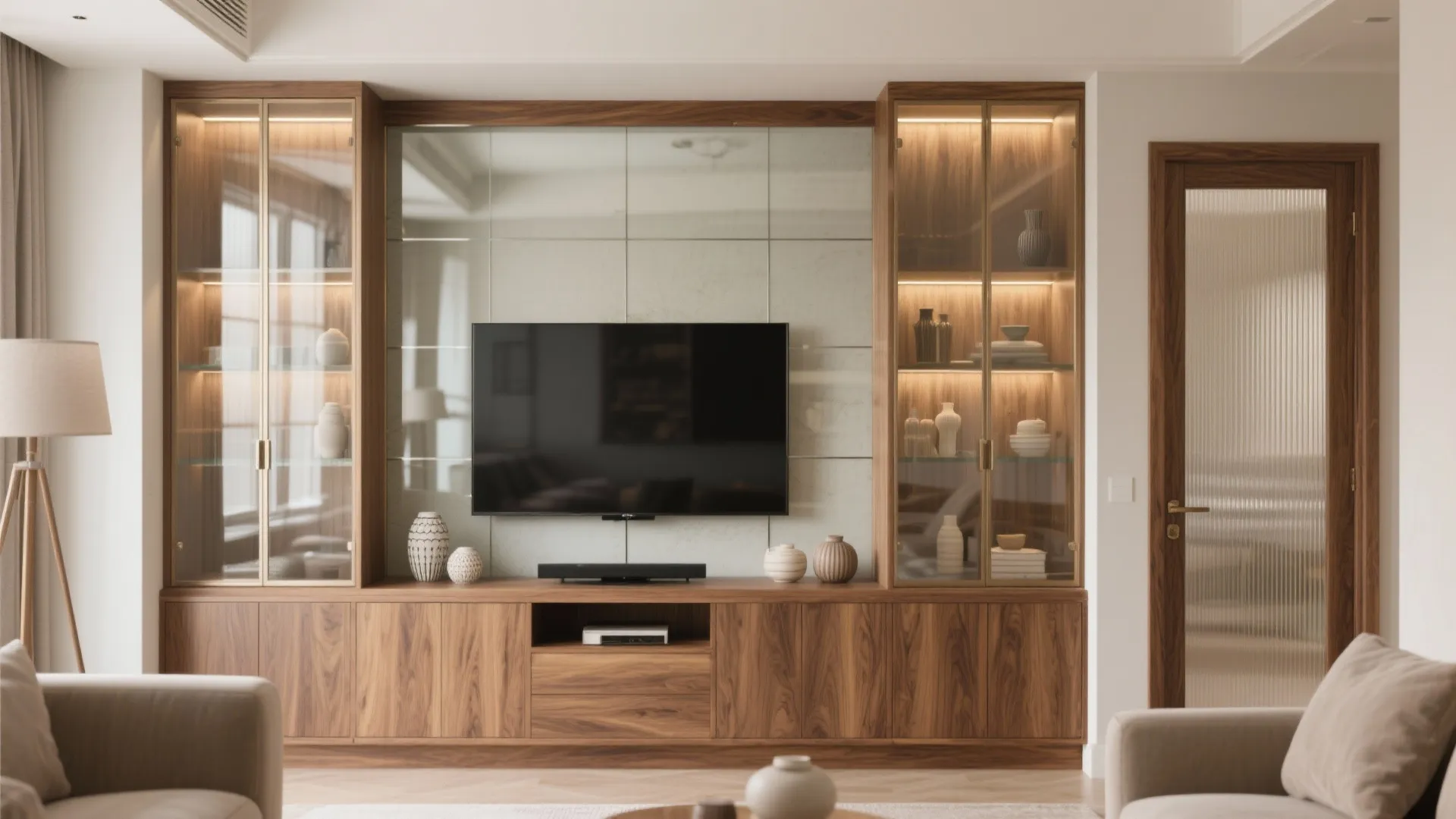 Glass-and-wood mix for airy elegance