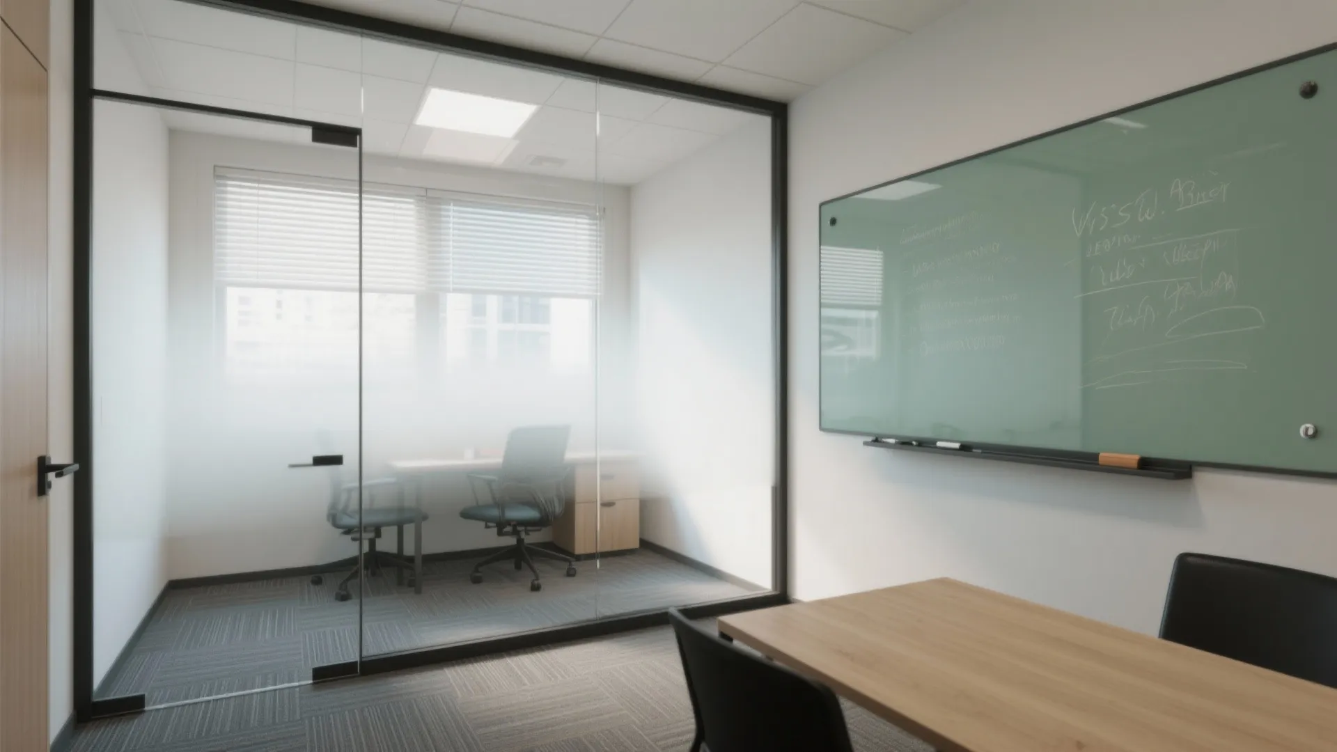 Transparent zoning and writable glass to expand the feel