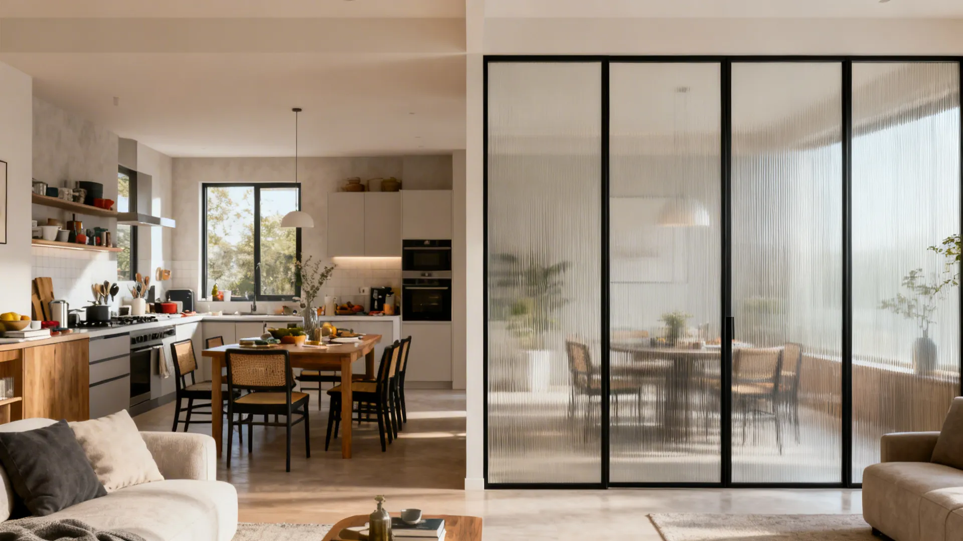 Framed Glass Screens for Airy Zoning